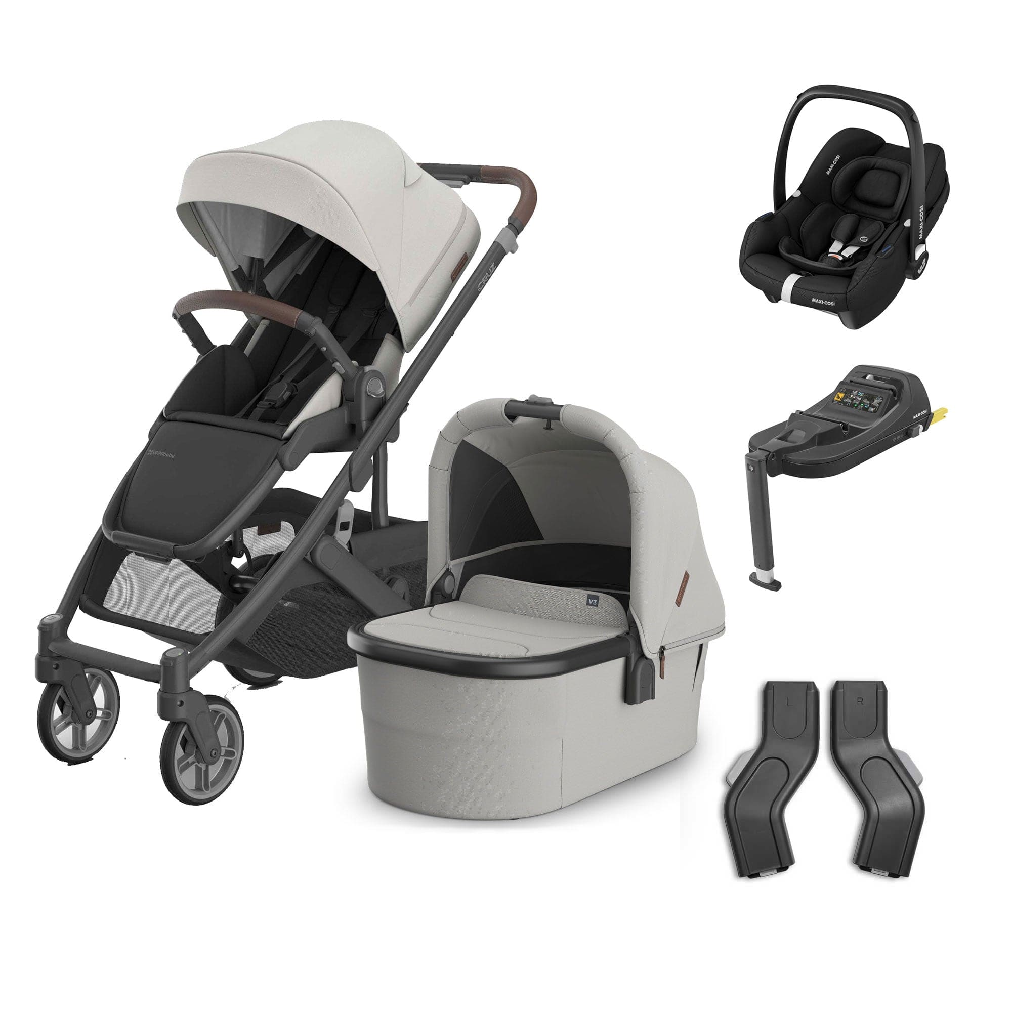 Uppababy baby pushchairs Uppababy Cruz V3 Complete Maxi-Cosi Travel System - Savannah 20598-CMP-TVS-SAV-4