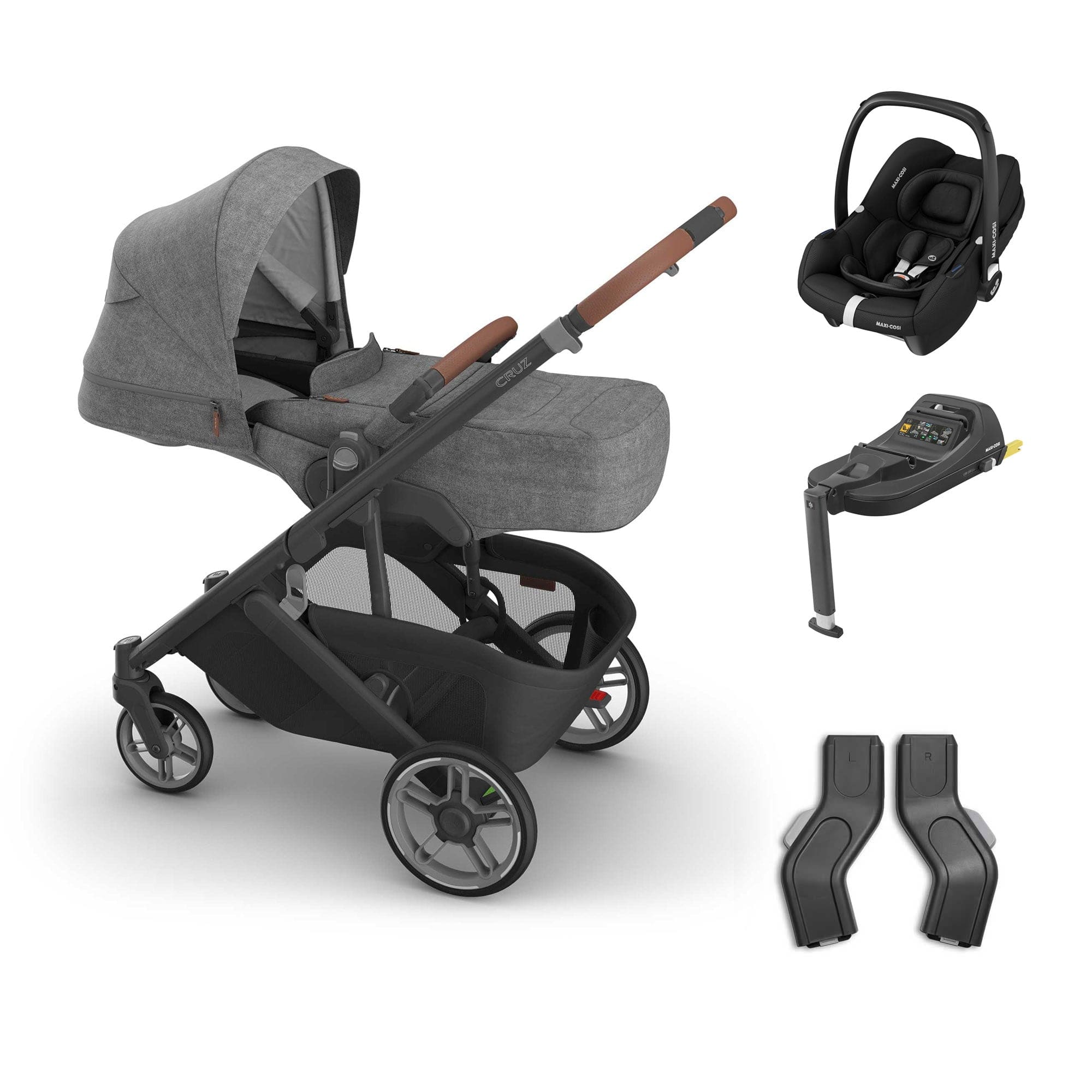 Uppababy baby pushchairs Uppababy Cruz V3 Maxi-Cosi Bundle + Infant Cover - Greyson 20789-CRZ-INF-GRY-1