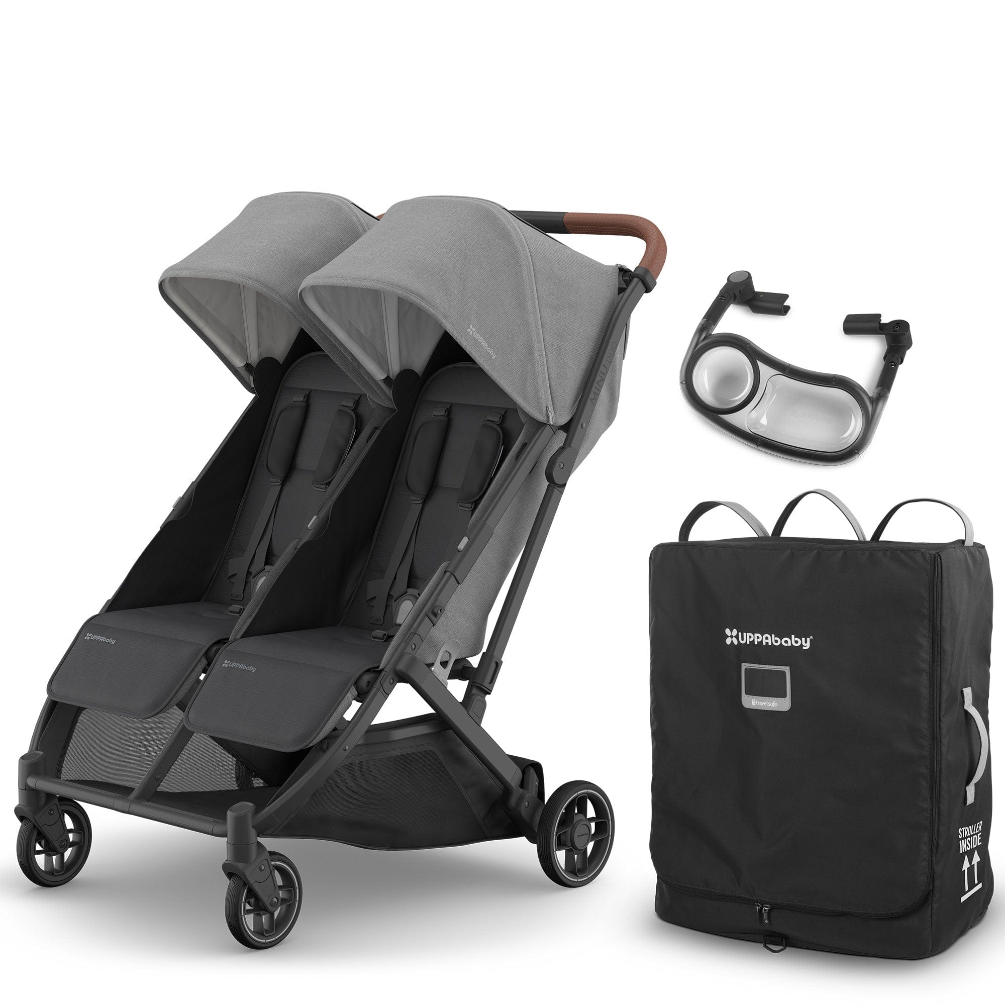 Uppababy double buggies Uppababy Minu Duo Stroller - Greyson 18486-MIN-DUO-BUN-GRY