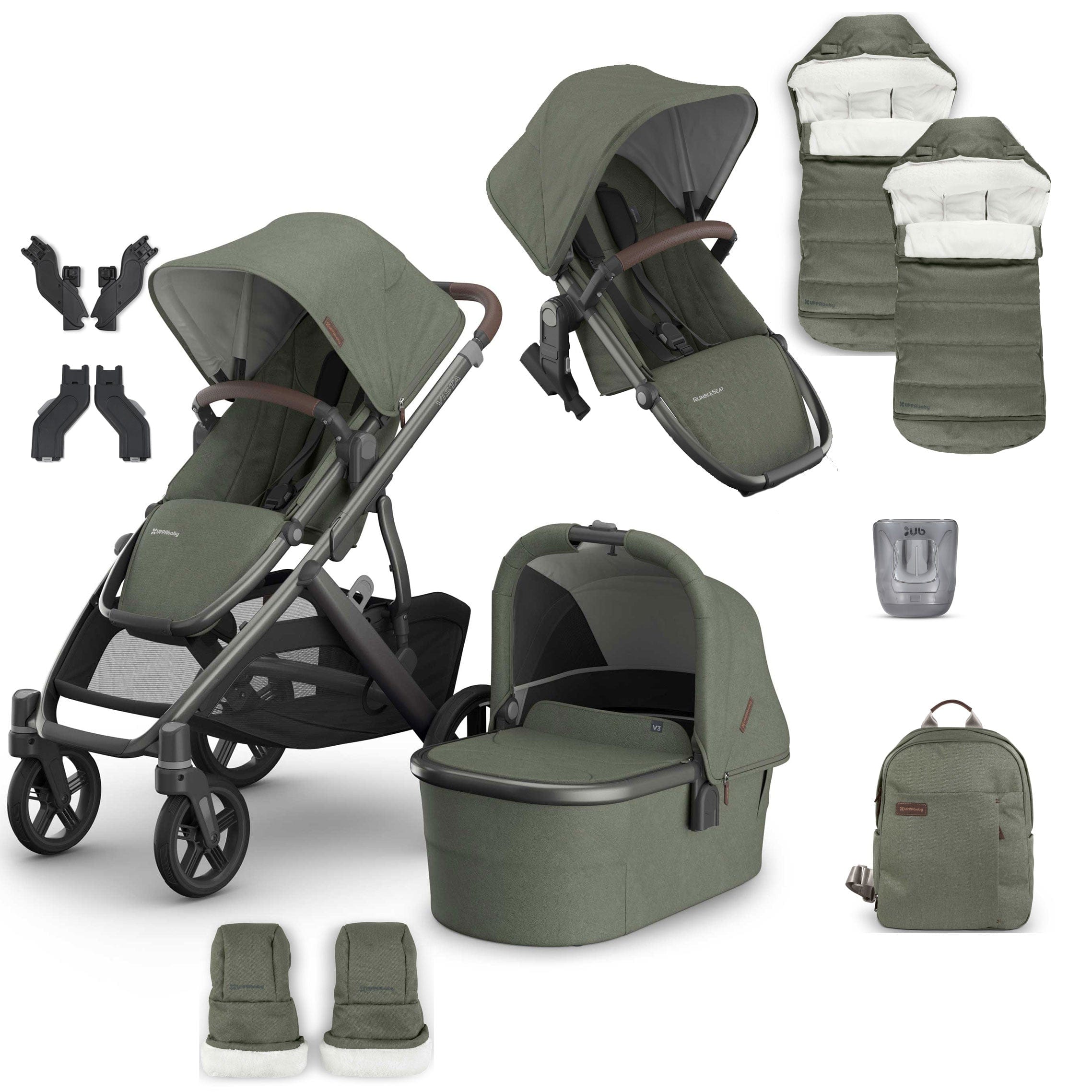 Uppababy double buggies Uppababy Vista V3 Duo Complete Bundle - Evelyn VIS-DUO-COM-EVE