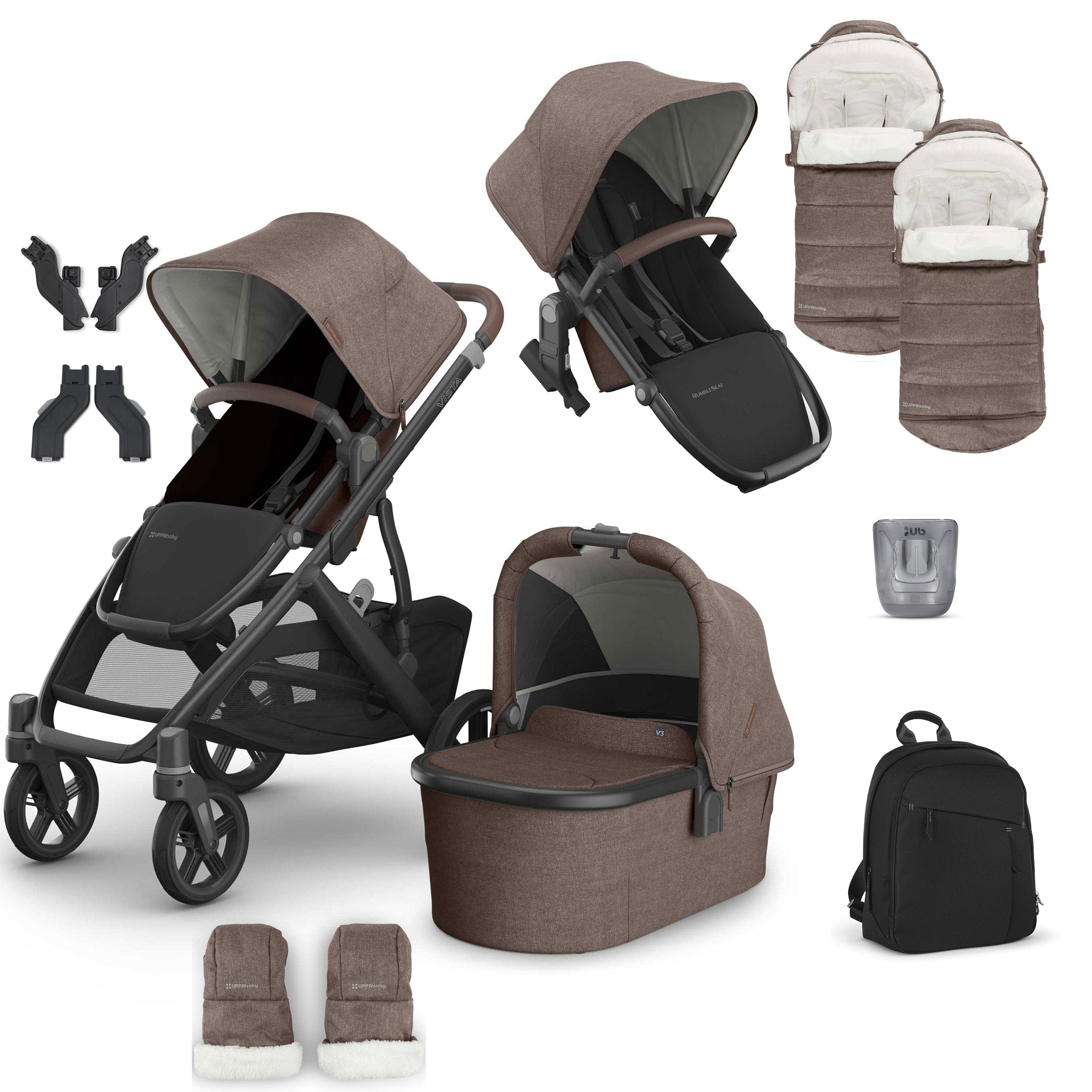 Uppababy double buggies Uppababy Vista V3 Duo Complete Bundle - Owen VIS-DUO-COM-OWN