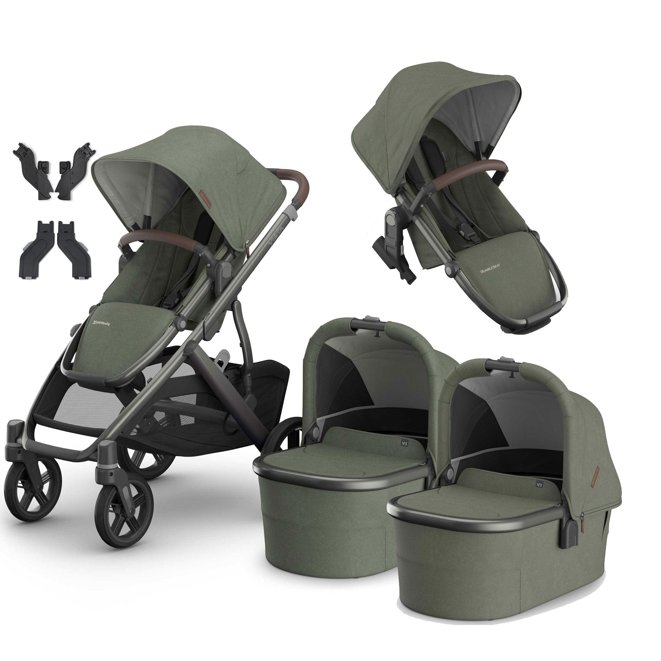 Uppababy double buggies Uppababy Vista V3 Twin Pram - Evelyn VIS-TWIN-EVE