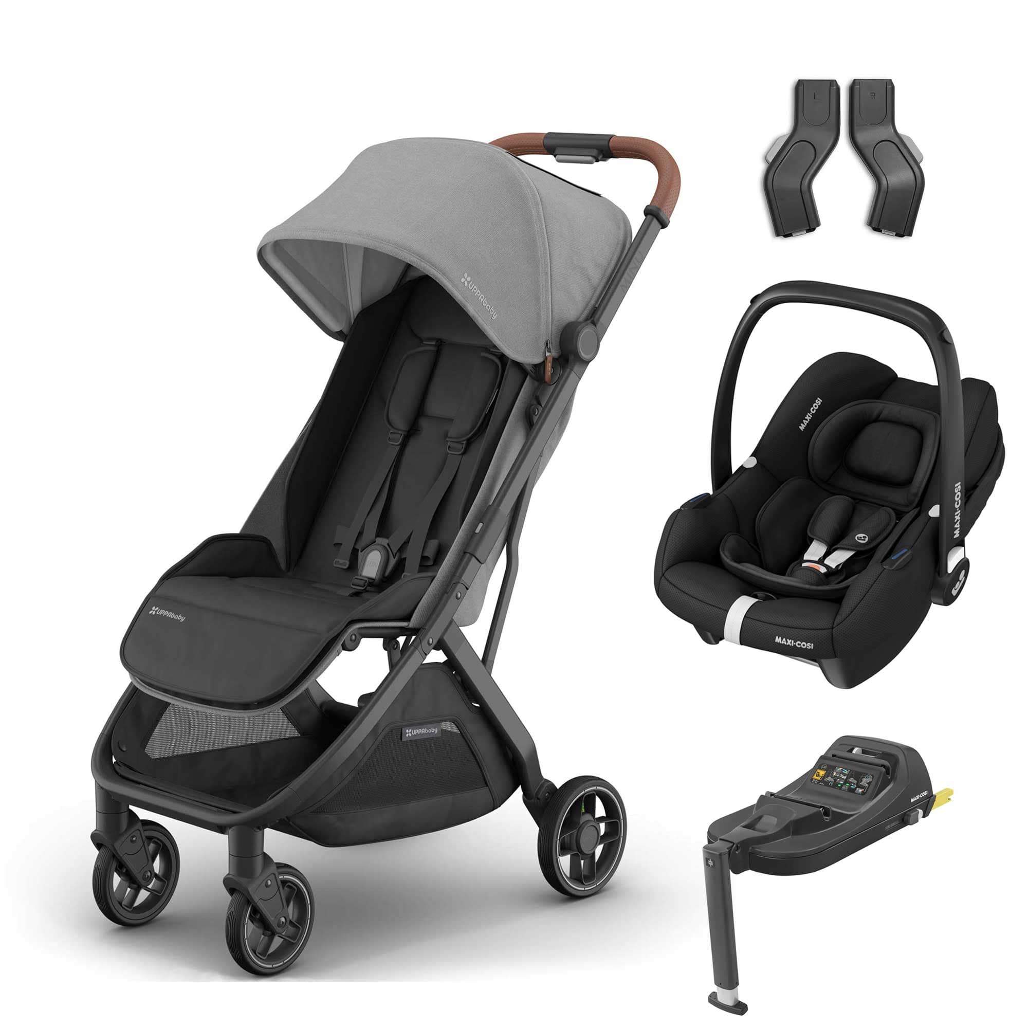 Uppababy travel systems UPPAbaby Minu V3 Maxi-Cosi Travel System - Greyson 19062-MIN-CAB-GRY