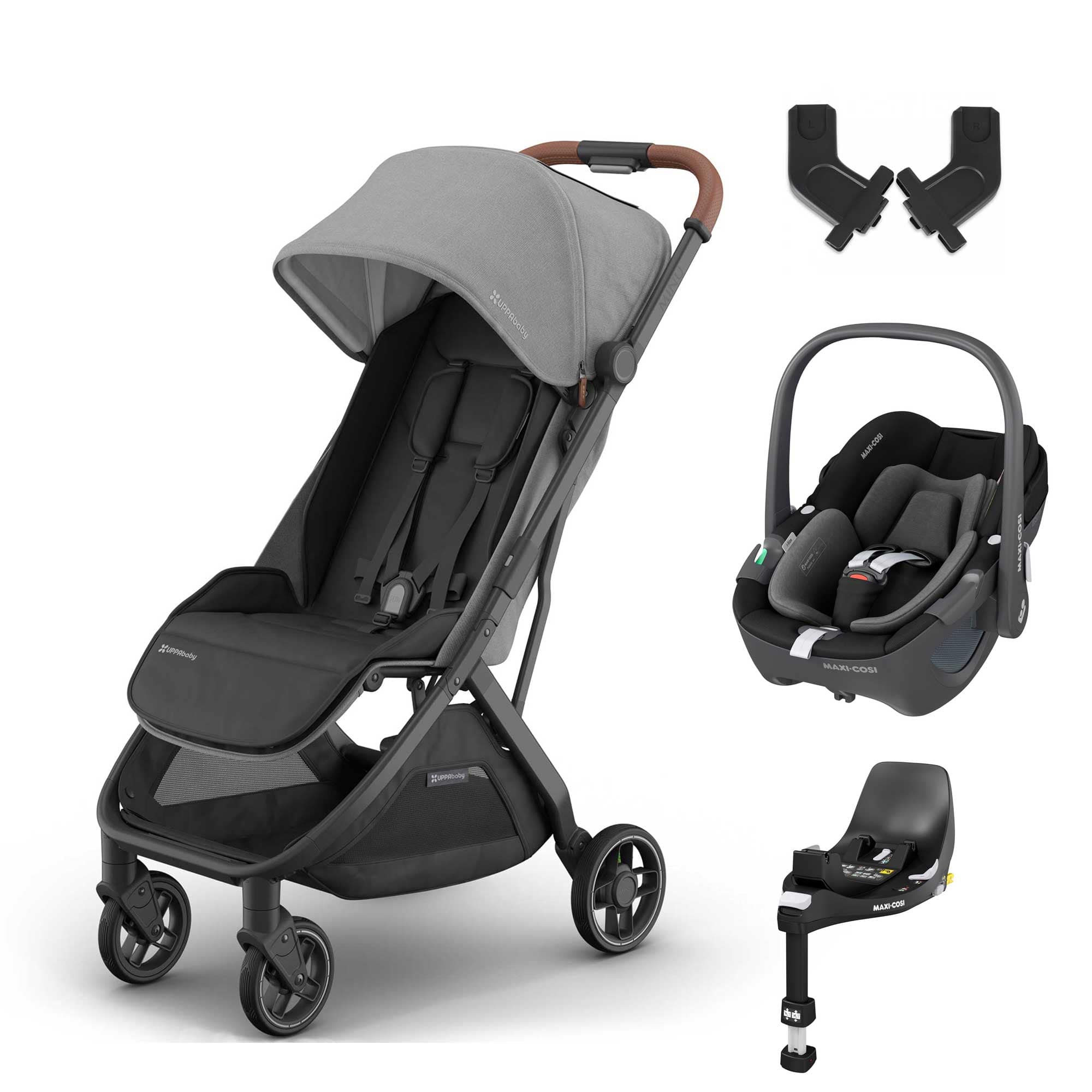 Uppababy travel systems UPPAbaby Minu V3 Maxi-Cosi Travel System - Greyson 19066-MIN-PEB-GRY