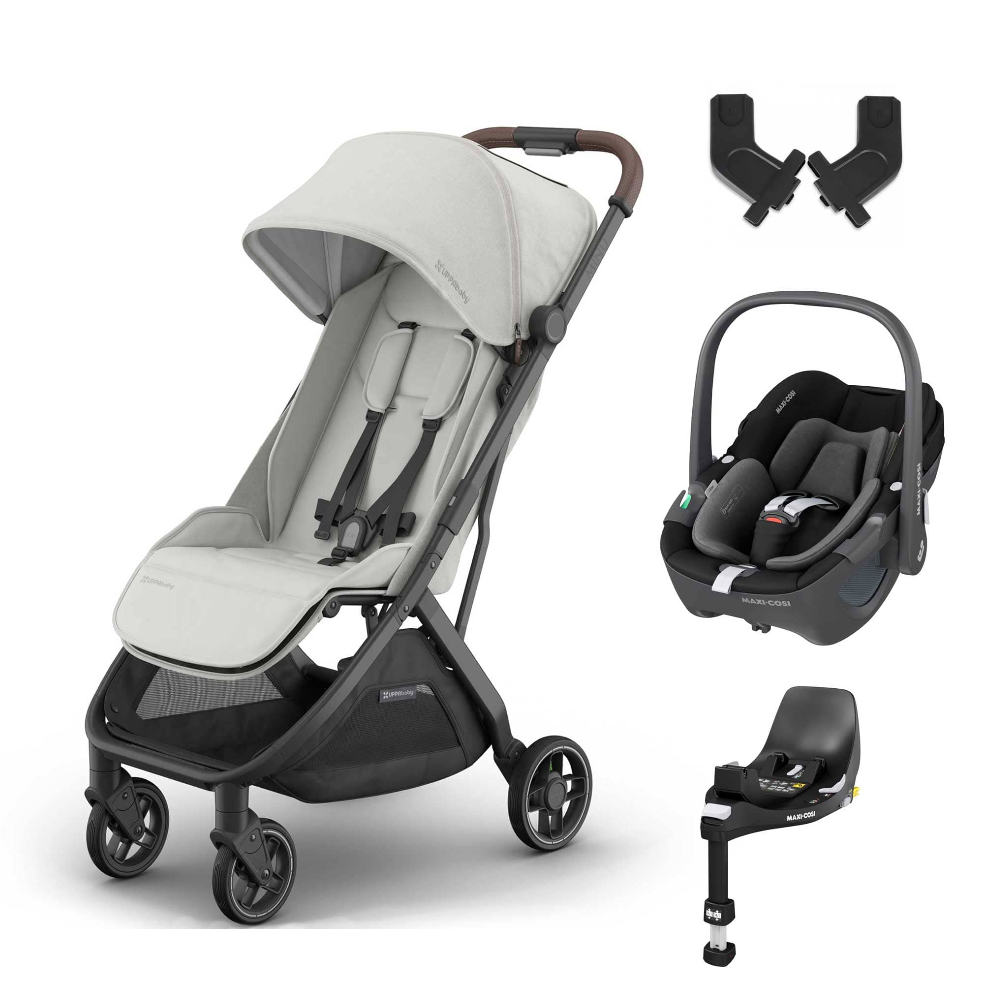 Uppababy travel systems UPPAbaby Minu V3 Maxi-Cosi Travel System - Savannah 19068-MIN-PEB-SAV