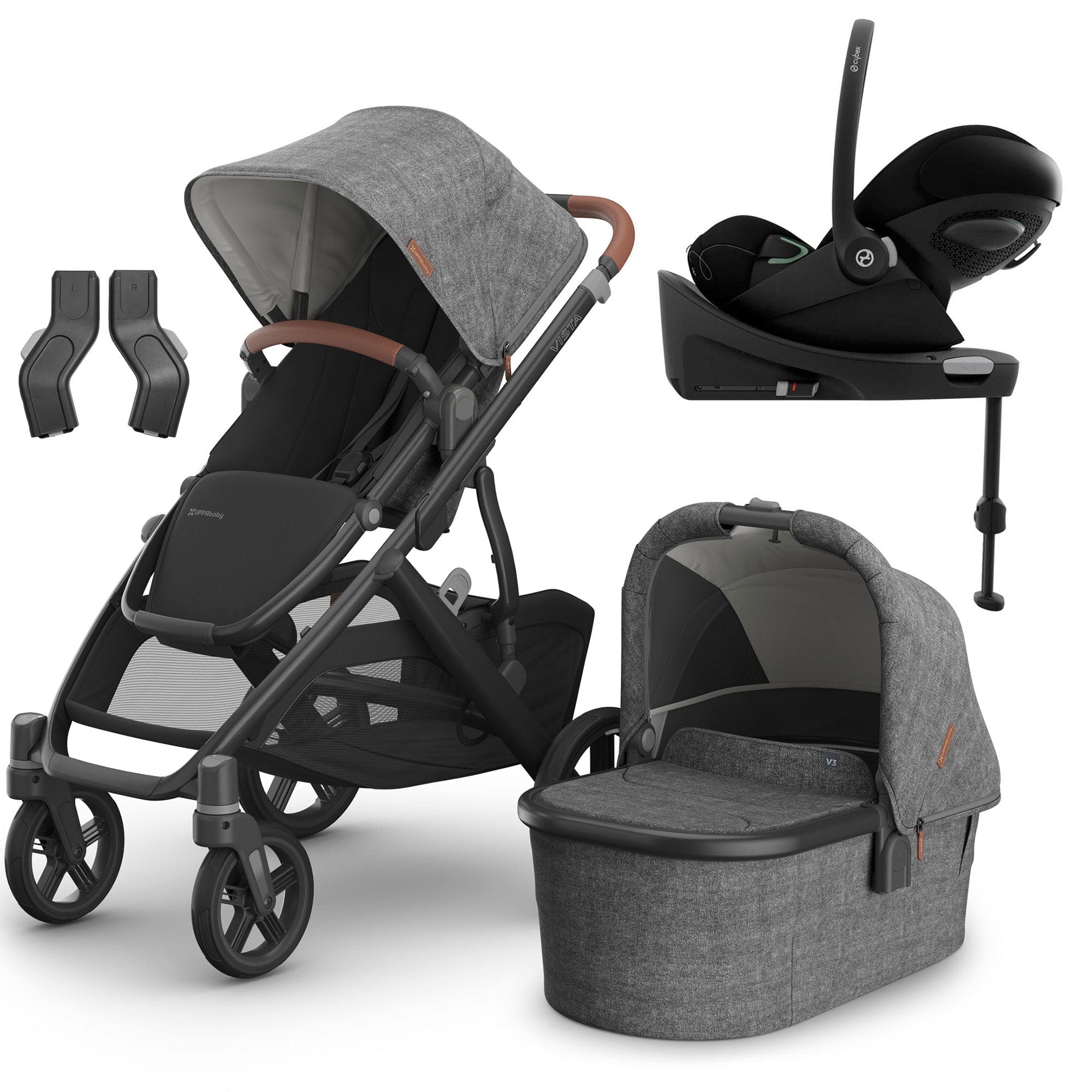 Uppababy Travel Systems Uppababy Vista V3 Cybex Travel System - Greyson 16583-GRE-1
