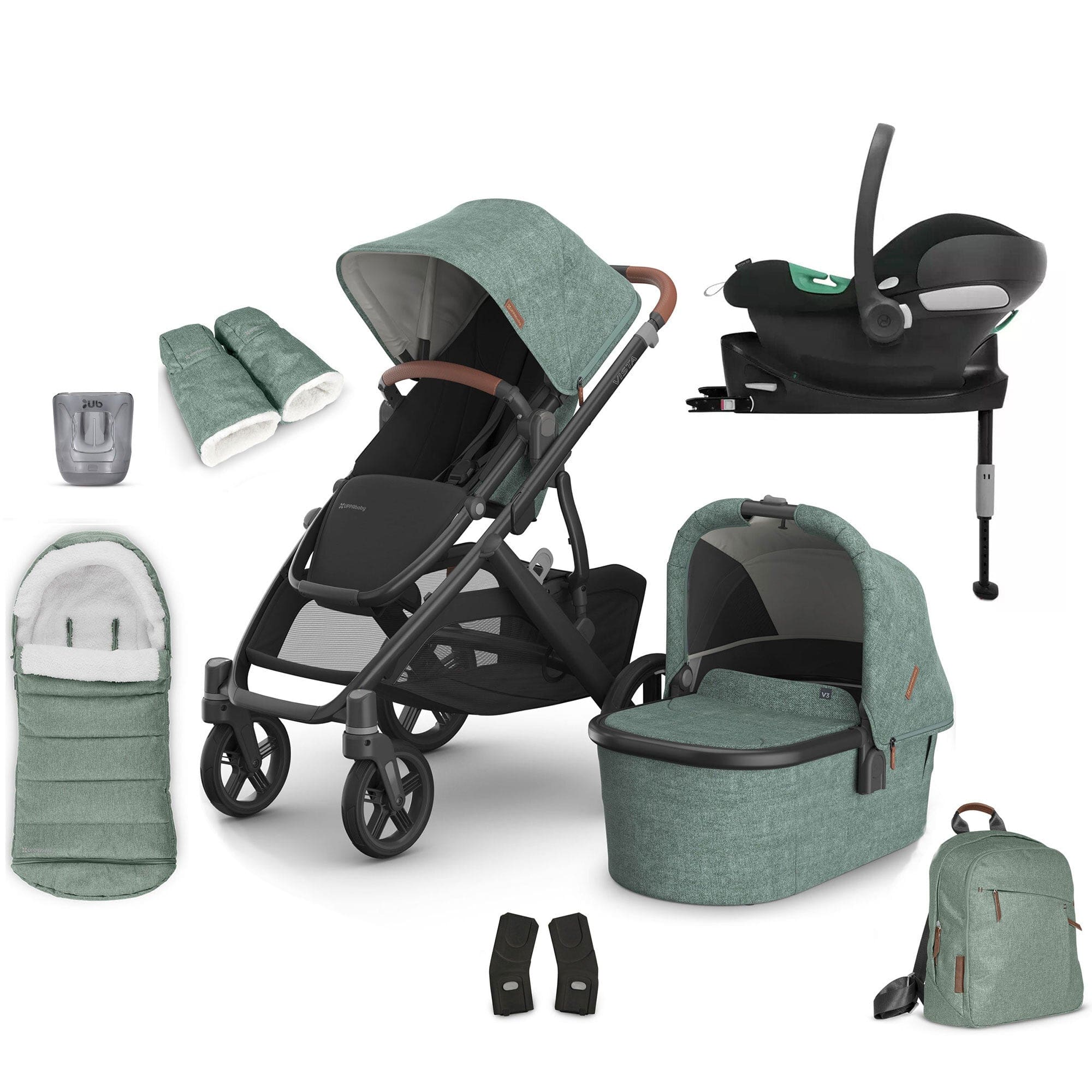 Uppababy travel systems Uppababy Vista V3 Cybex Bundle - Gwen 17587-VIS-COM-GWE-1