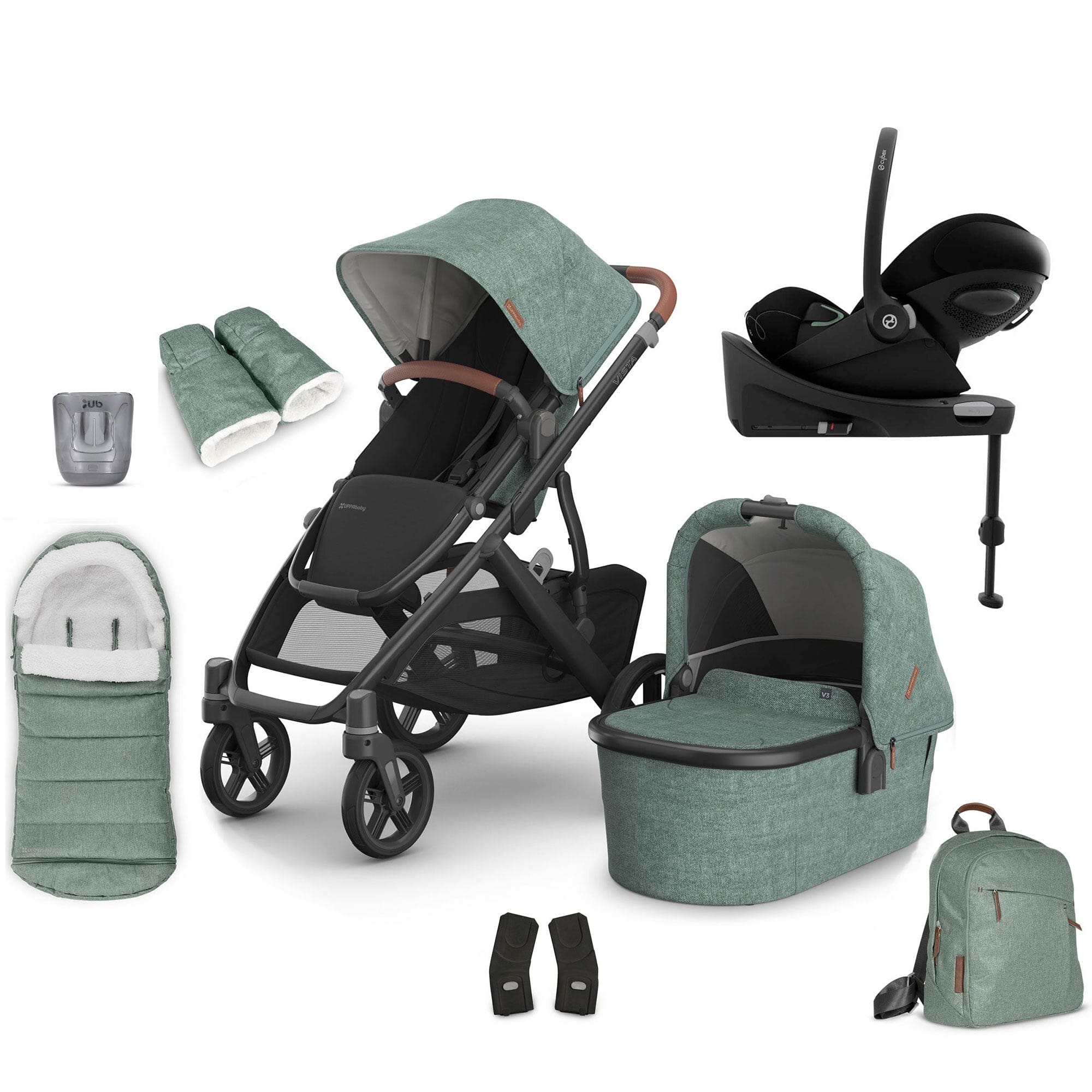 Uppababy travel systems Uppababy Vista V3 Cybex Bundle - Gwen 17587-VIS-COM-GWE-2