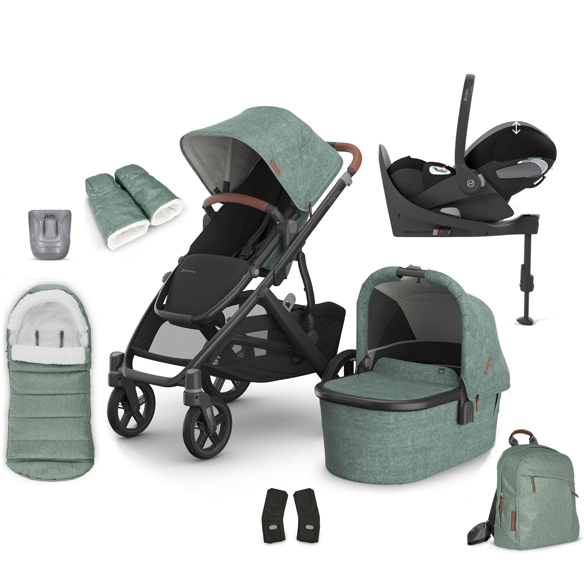 Uppababy travel systems Uppababy Vista V3 Cybex Bundle - Gwen 17587-VIS-COM-GWE-3