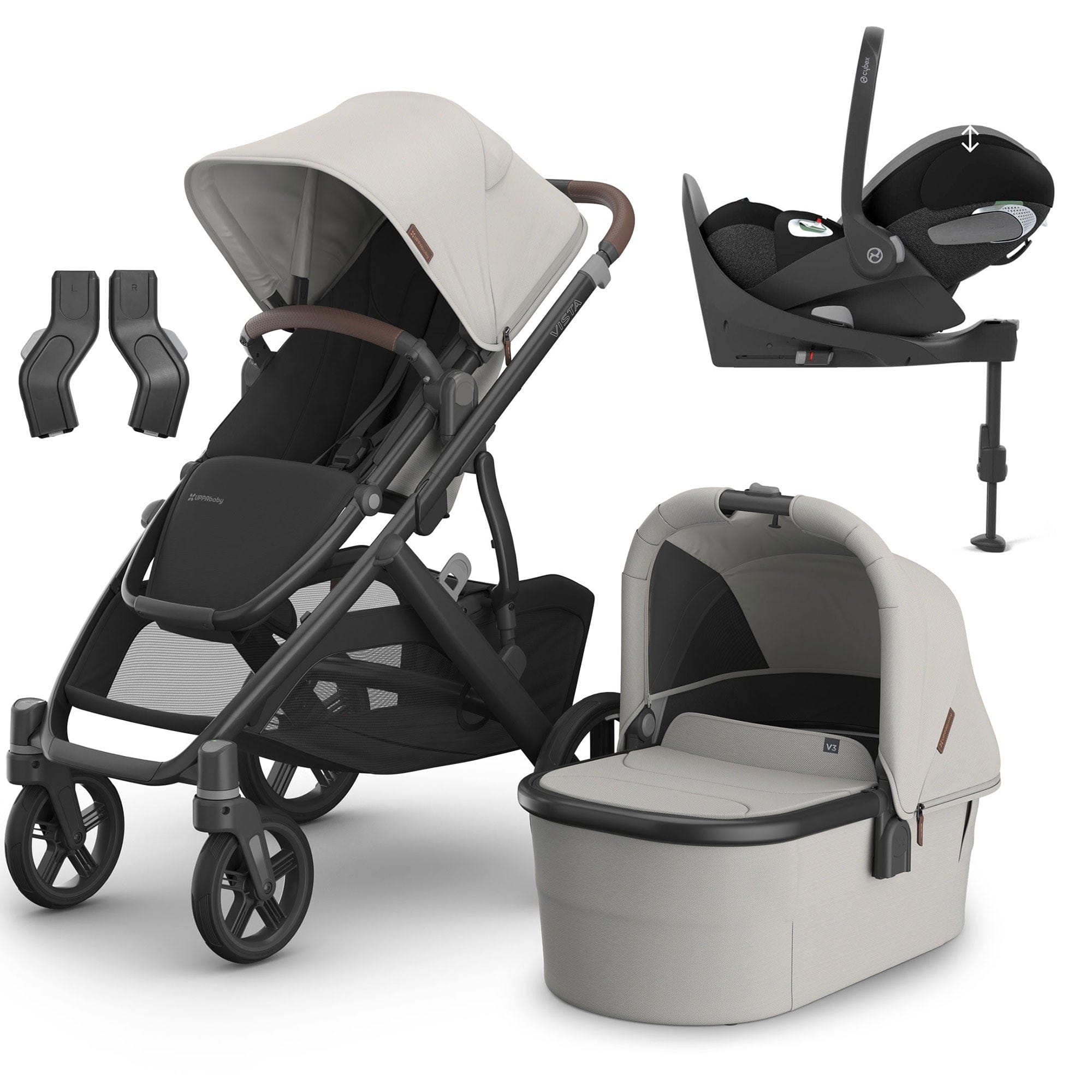 Uppababy Travel Systems Uppababy Vista V3 Cybex Travel System - Savannah 16604-SAV-2