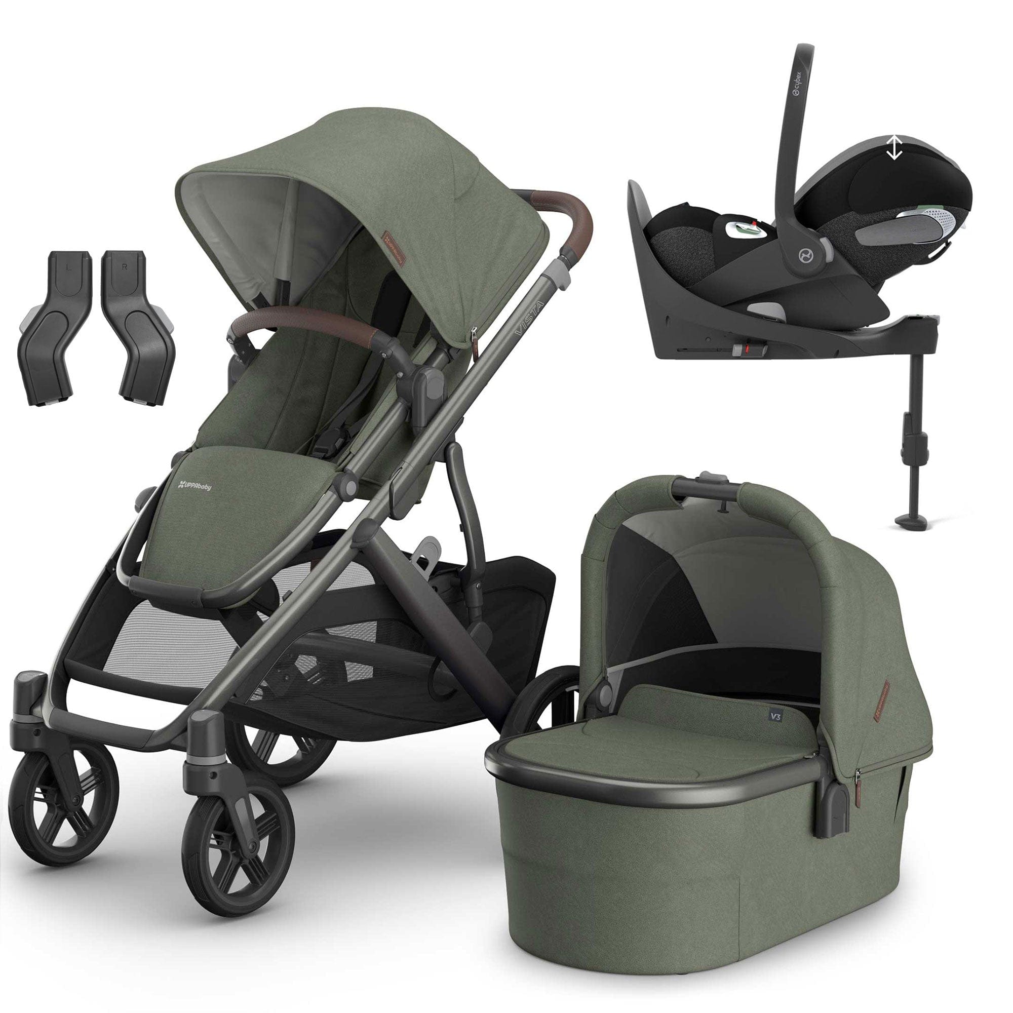 Uppababy travel systems Uppababy Vista V3 Cybex Travel System - Evelyn 20031-EVE-2