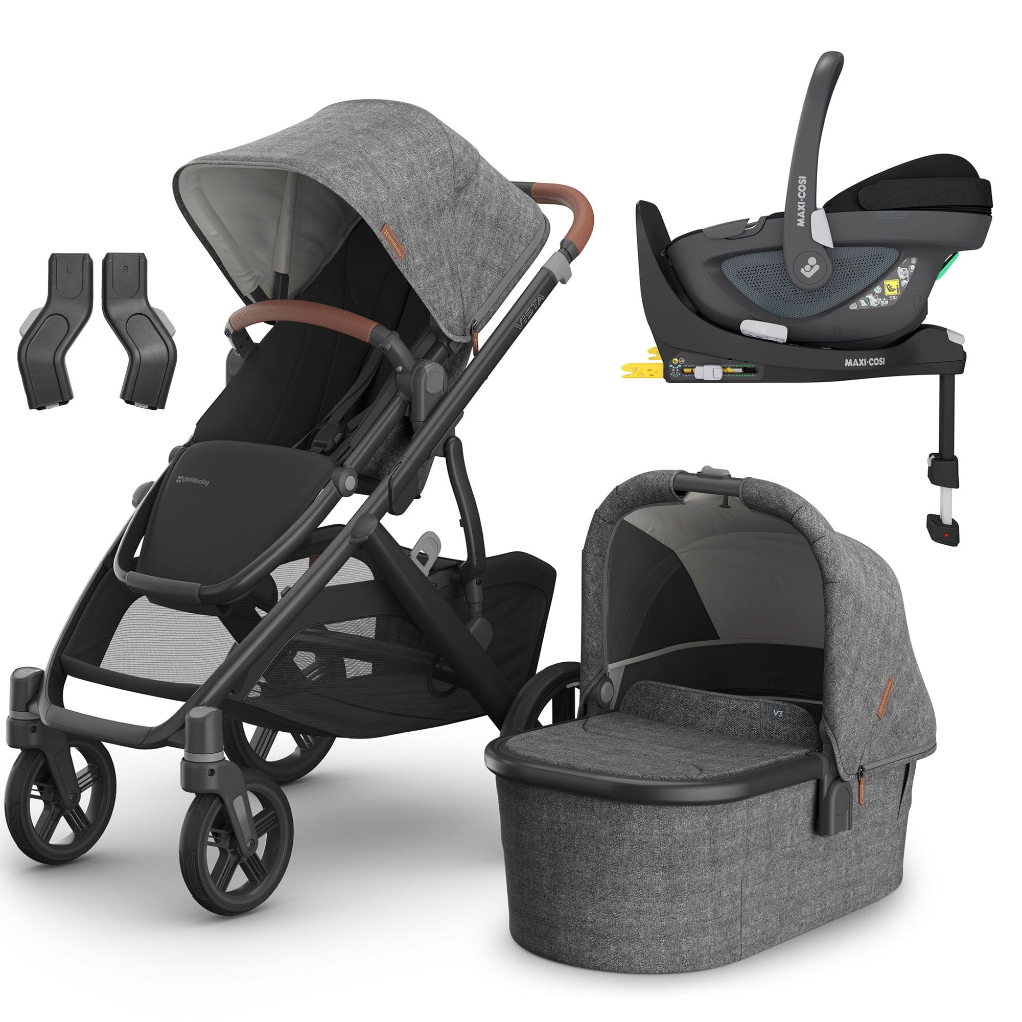 Uppababy Travel Systems Uppababy Vista V3 Maxi-Cosi Travel System - Greyson 16614-GRE-1