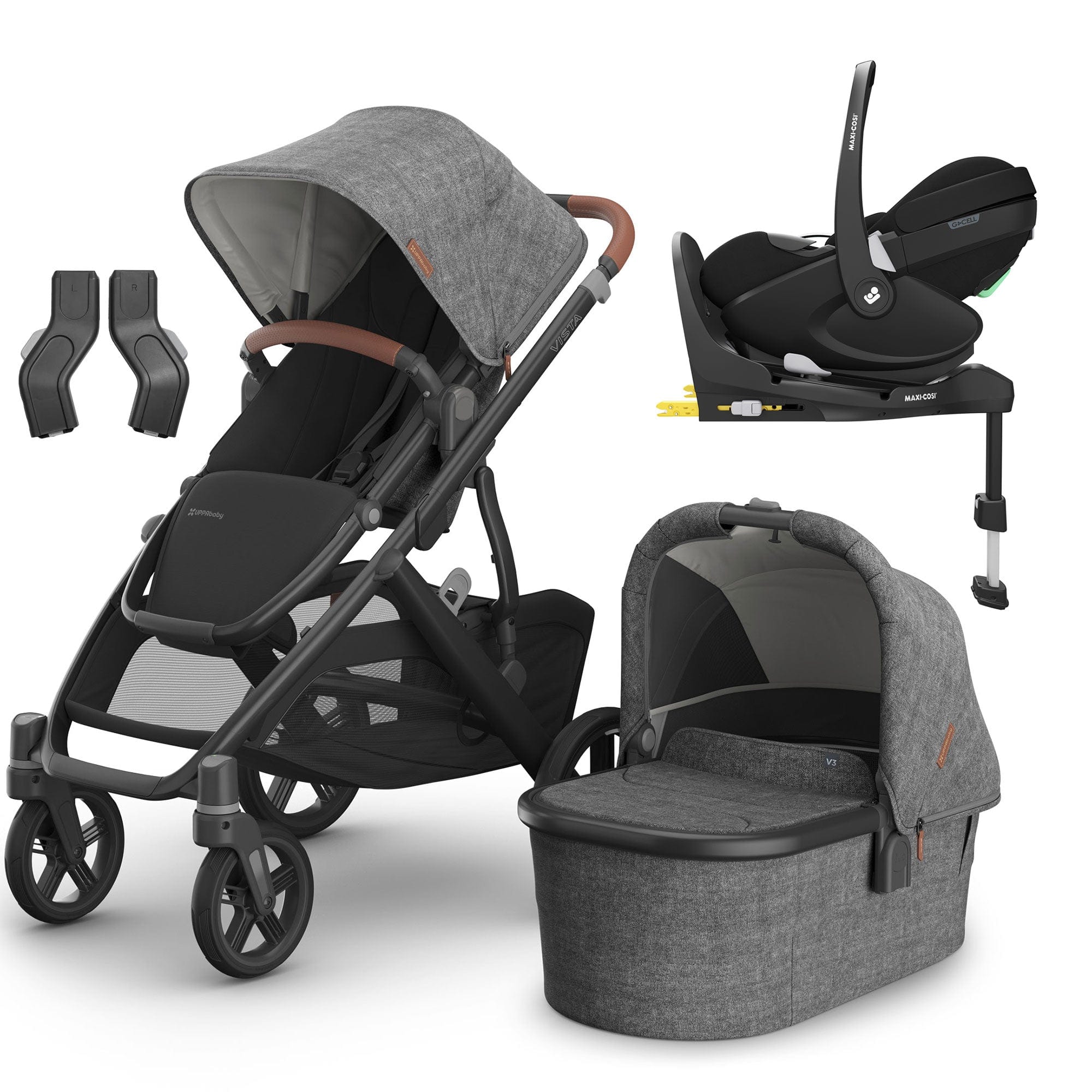 Uppababy Travel Systems Uppababy Vista V3 Maxi-Cosi Travel System - Greyson 16614-GRE-2