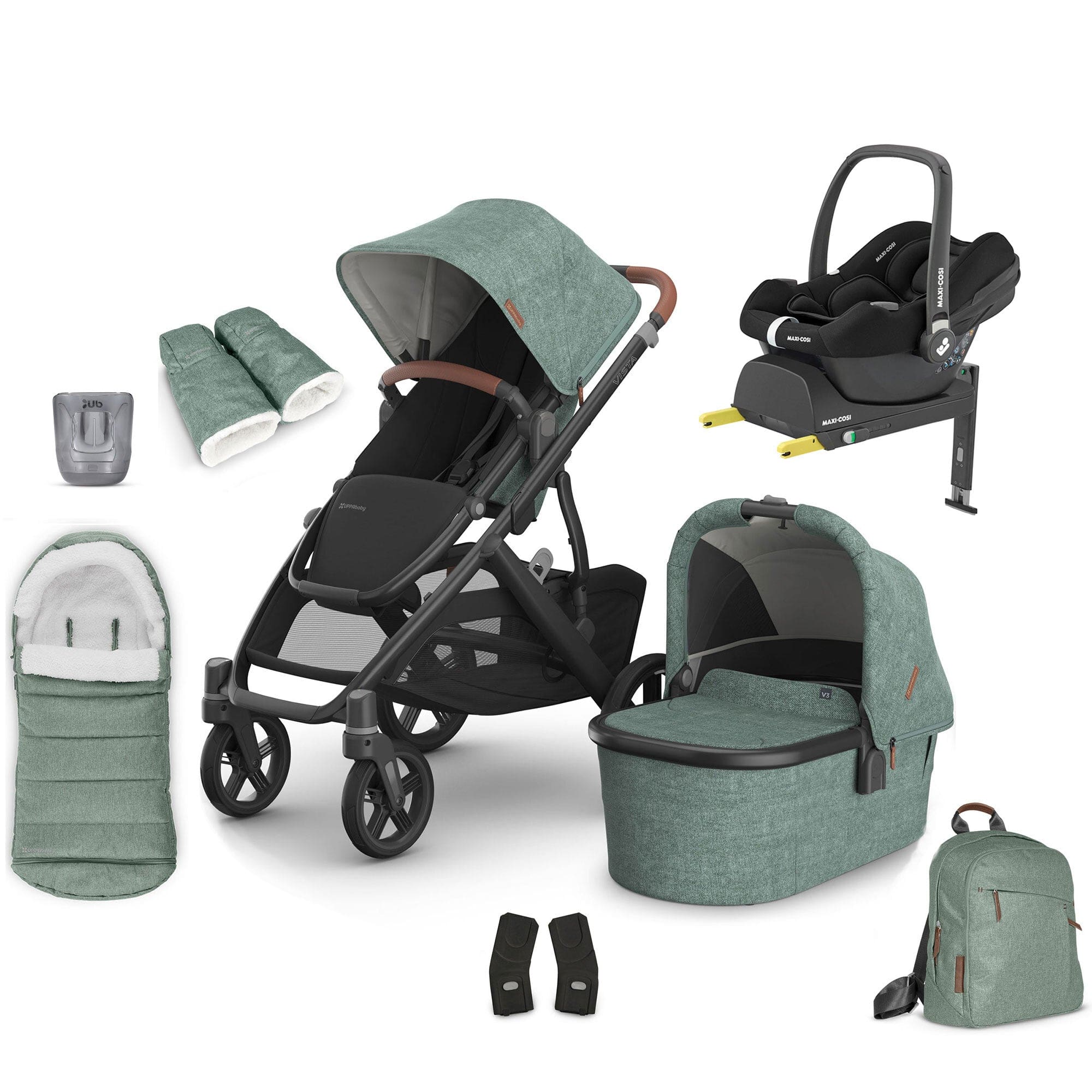 Uppababy travel systems Uppababy Vista V3 Maxi-Cosi Bundle - Gwen 17587-VIS-COM-GWE-4