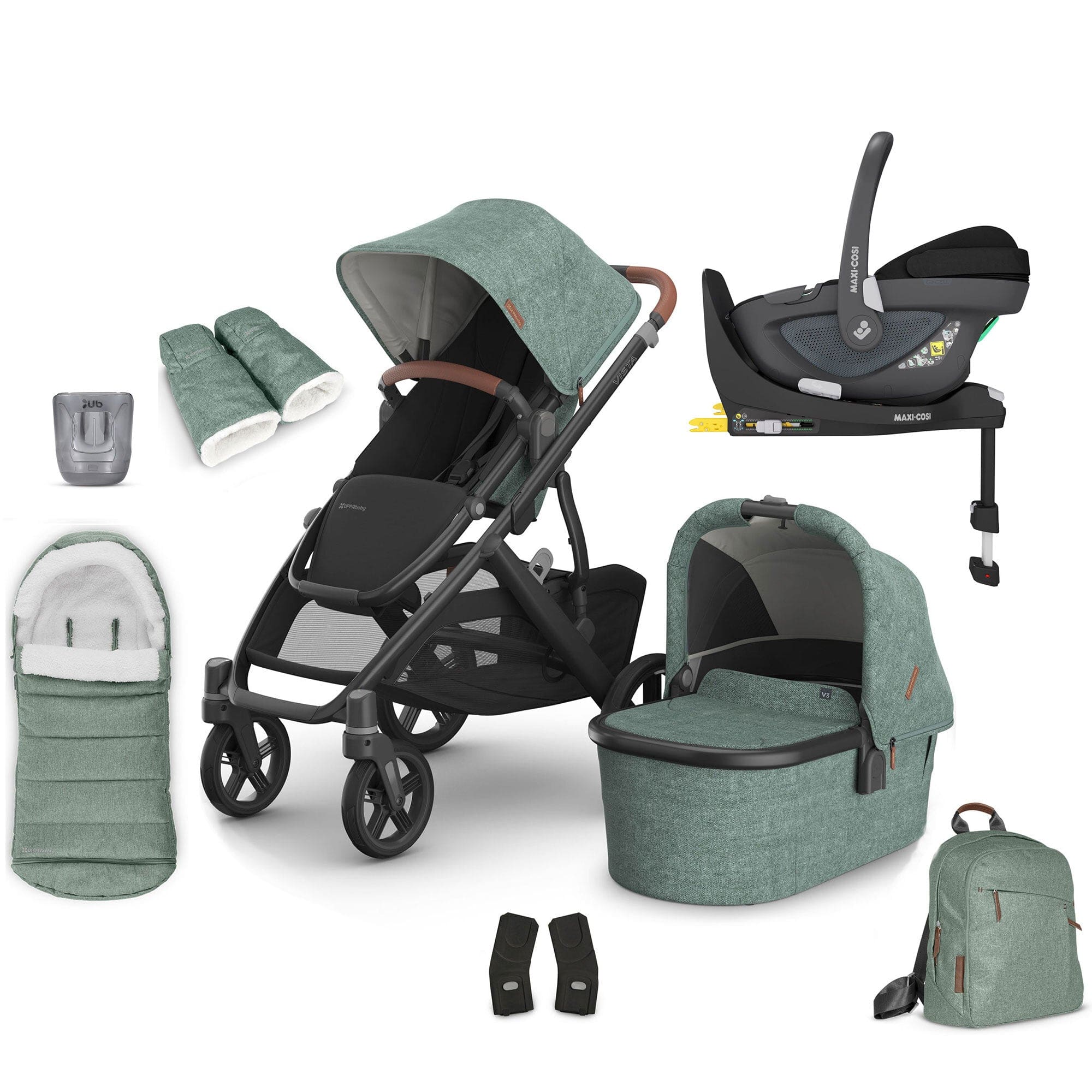 Uppababy travel systems Uppababy Vista V3 Maxi-Cosi Bundle - Gwen 17587-VIS-COM-GWE-5