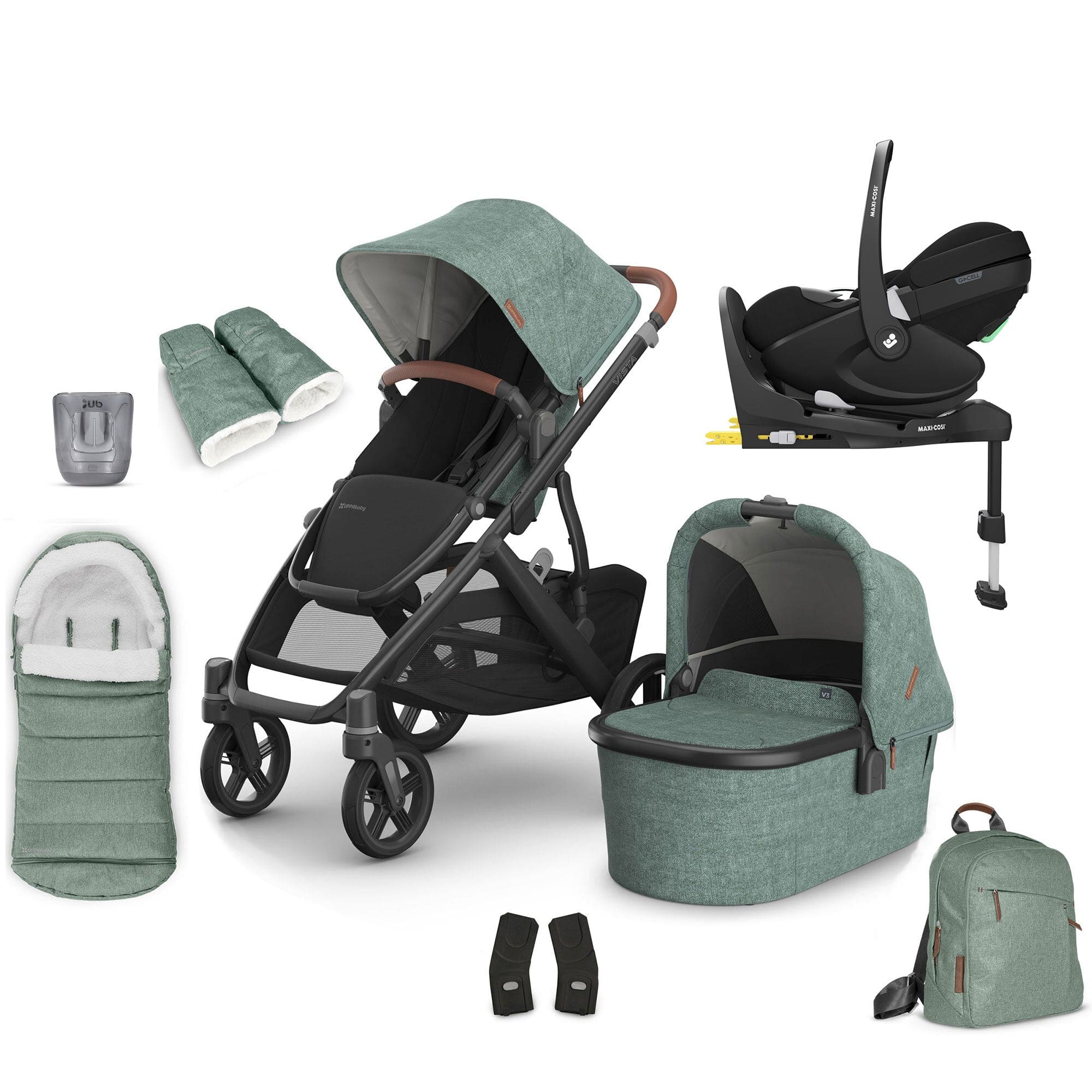 Uppababy travel systems Uppababy Vista V3 Maxi-Cosi Bundle - Gwen 17587-VIS-COM-GWE-6