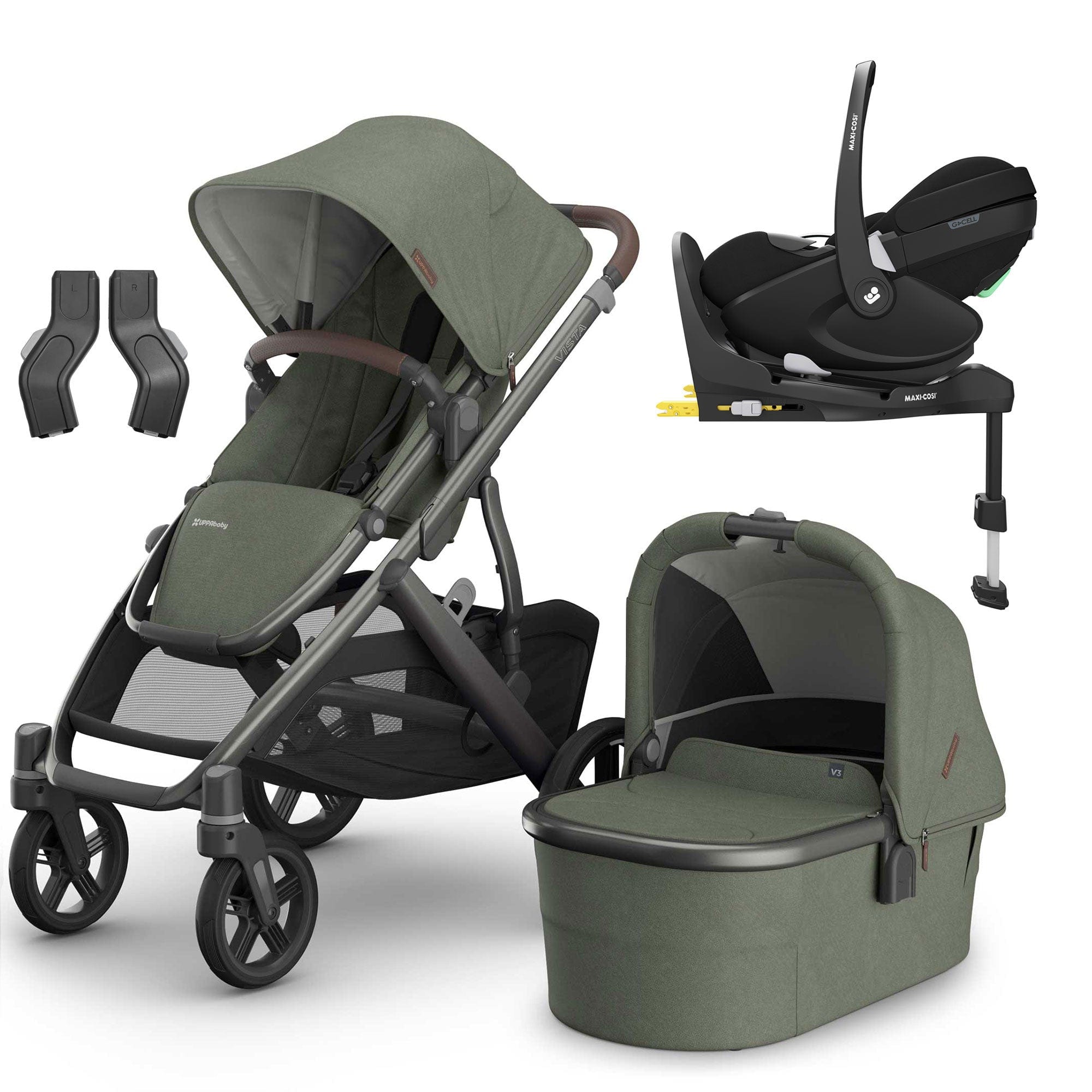 Uppababy travel systems Uppababy Vista V3 Maxi-Cosi Travel System - Evelyn 20040-EVE-2
