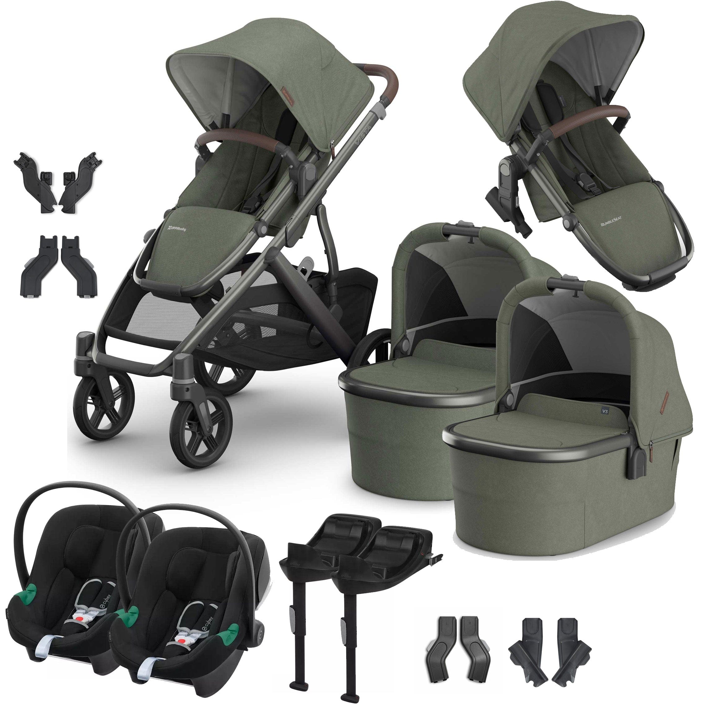 Uppababy travel systems Uppababy Vista V3 Twin Cybex Travel System - Evelyn VIS-TWIN-TS-EVE-4