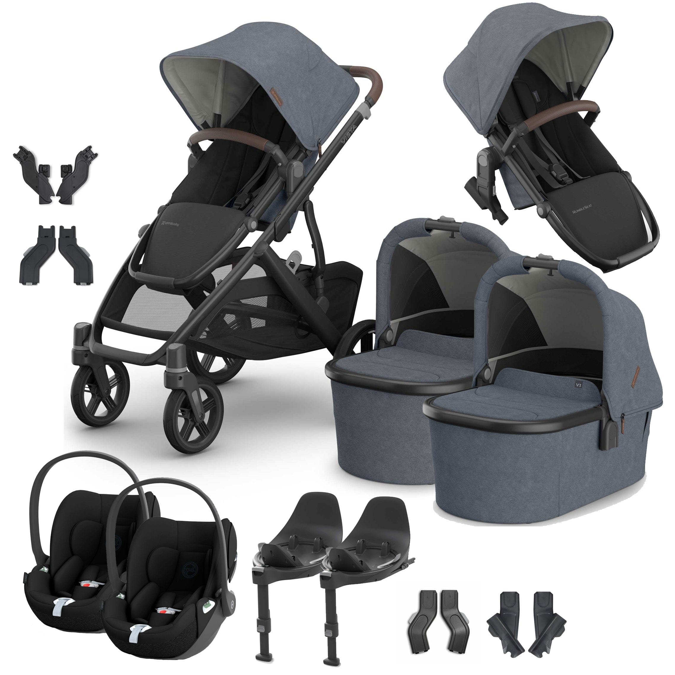 Uppababy travel systems Uppababy Vista V3 Twin Cybex Travel System - Julian