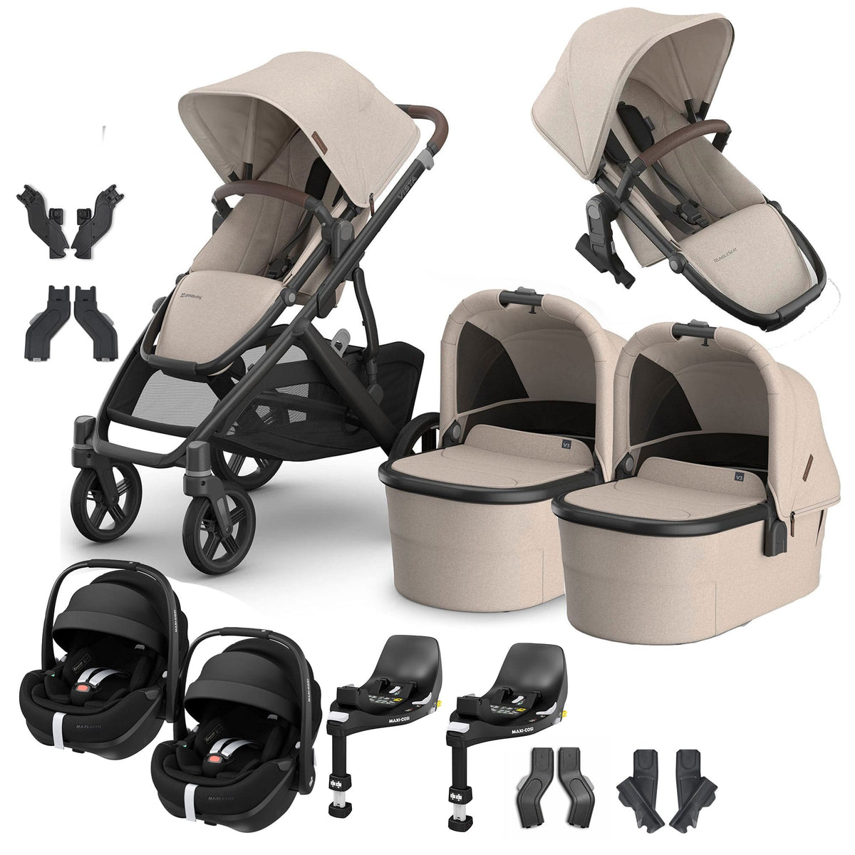 Uppababy travel systems Uppababy Vista V3 Twin Maxi-Cosi Travel System - Ada VIS-TWIN-TS-ADA-3