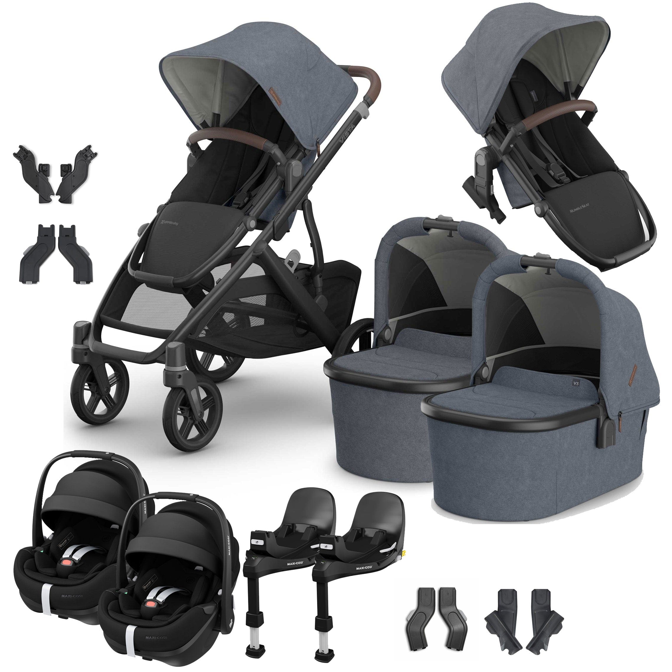 Uppababy travel systems Uppababy Vista V3 Twin Maxi-Cosi Travel System - Julian