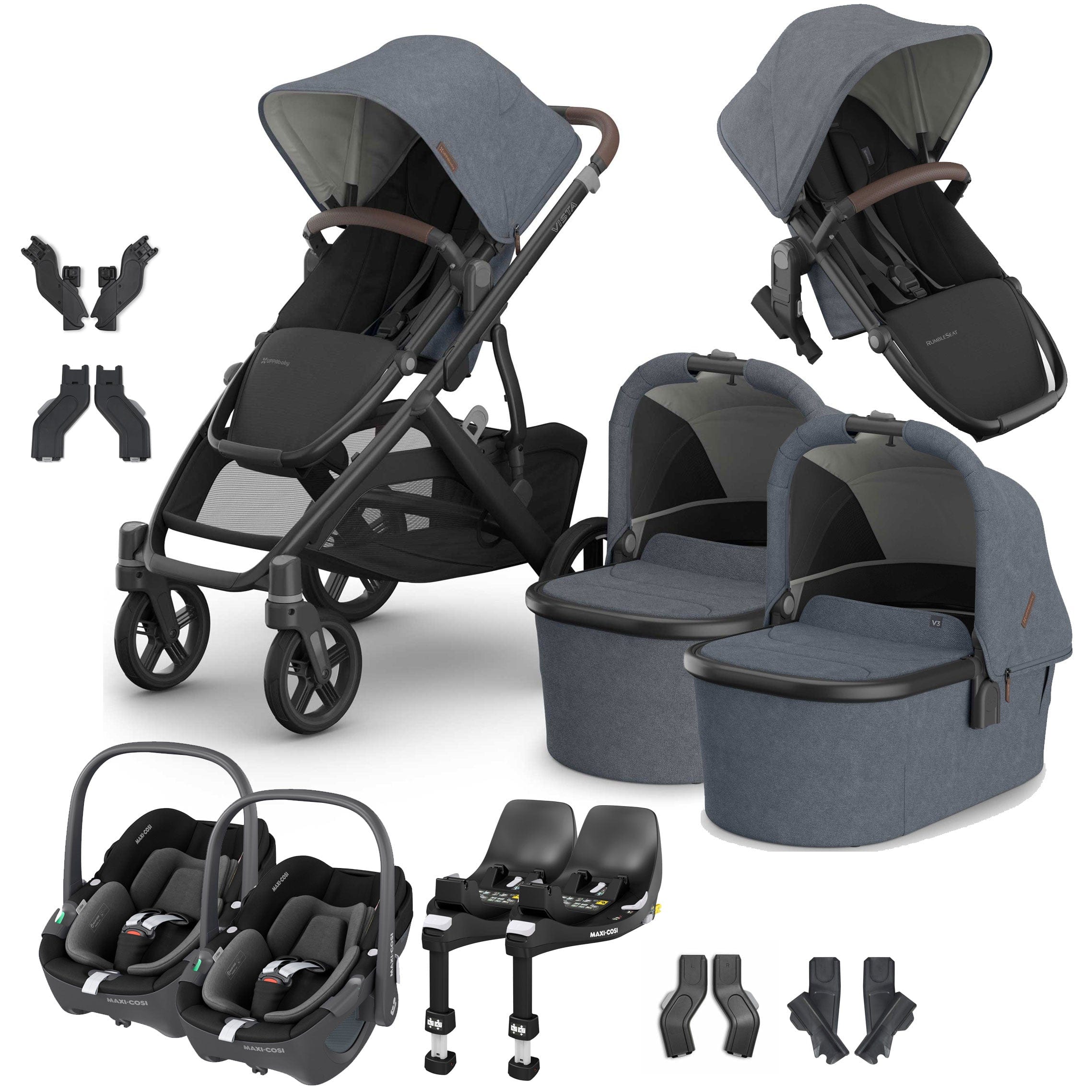 Uppababy travel systems Uppababy Vista V3 Twin Maxi-Cosi Travel System - Julian