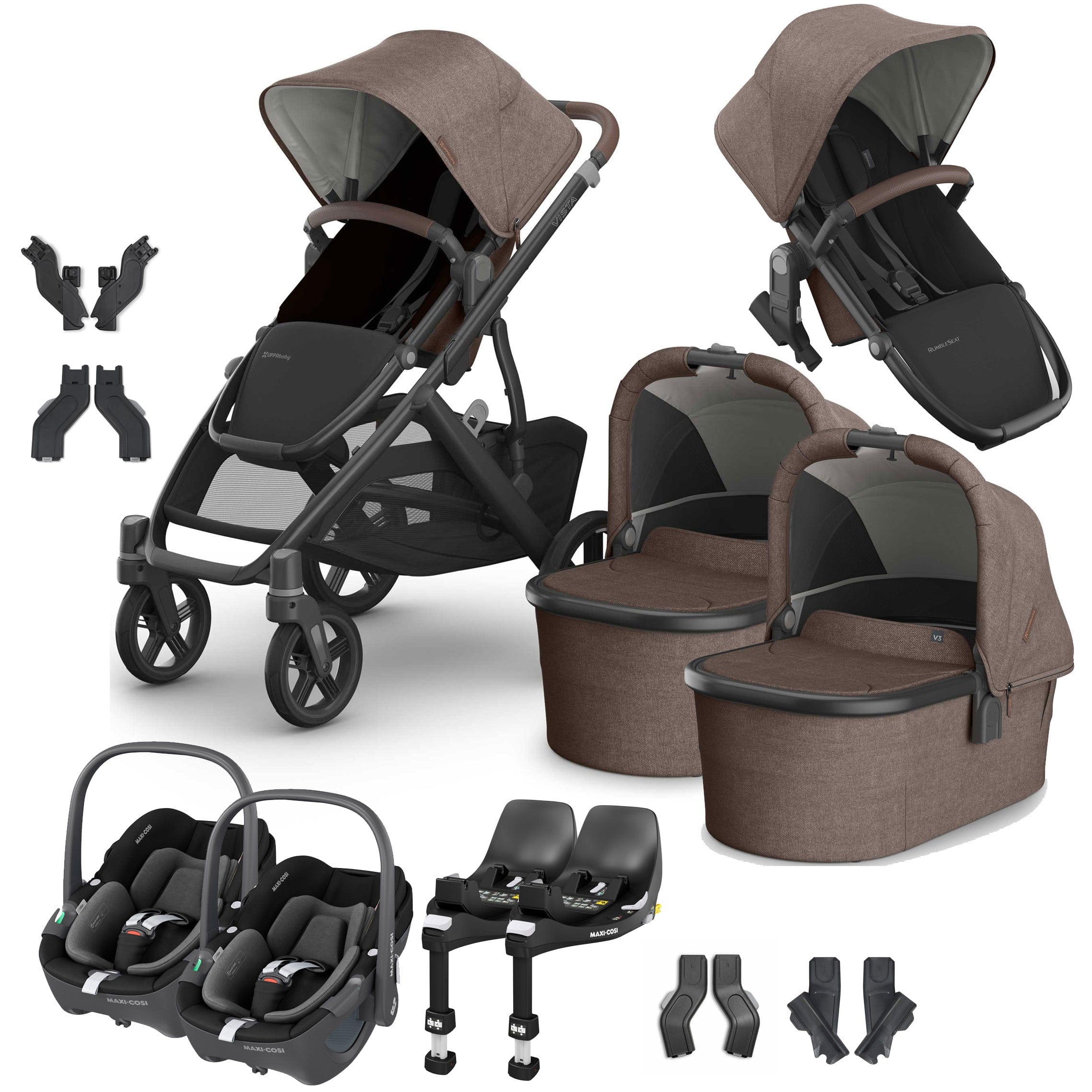 Uppababy travel systems Uppababy Vista V3 Twin Maxi-Cosi Travel System - Owen