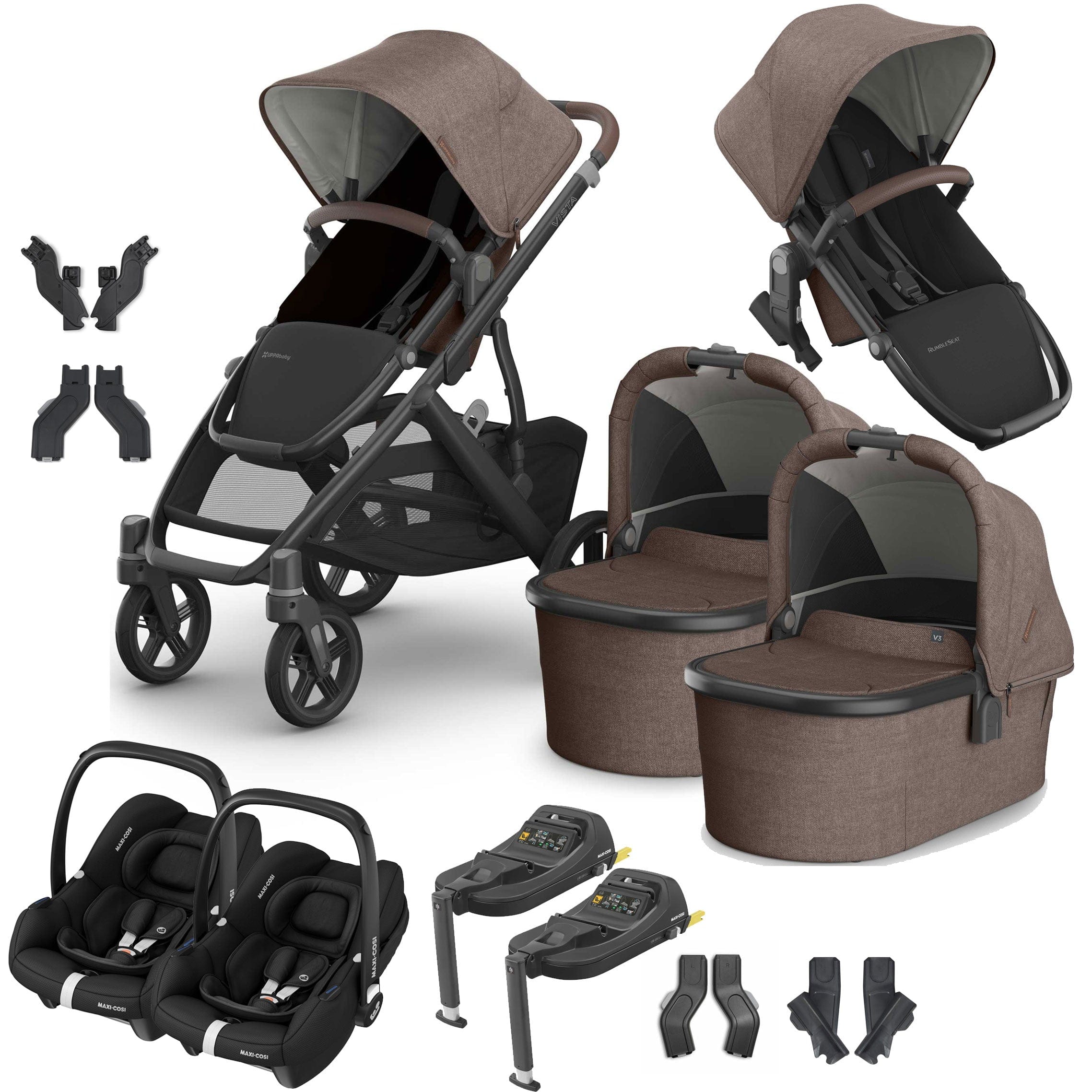 Uppababy travel systems Uppababy Vista V3 Twin Maxi-Cosi Travel System - Owen