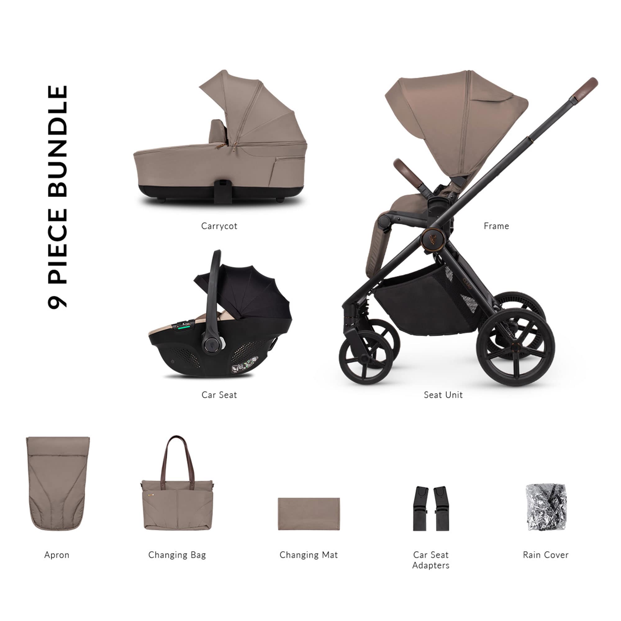 Venicci baby prams Venicci Claro 2 Comfort Bundle - Almond 2001420309