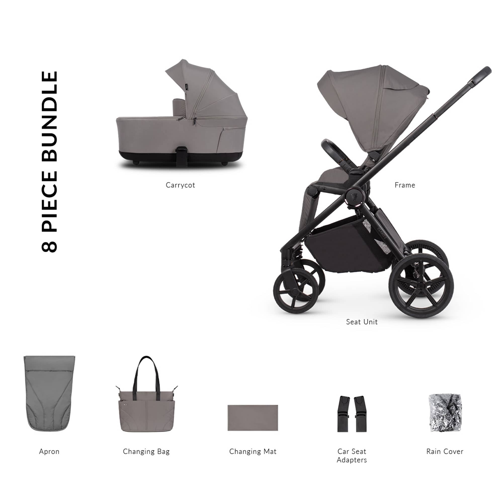 Venicci baby prams Venicci Claro 2 Essential Bundle - Fog 2001410205