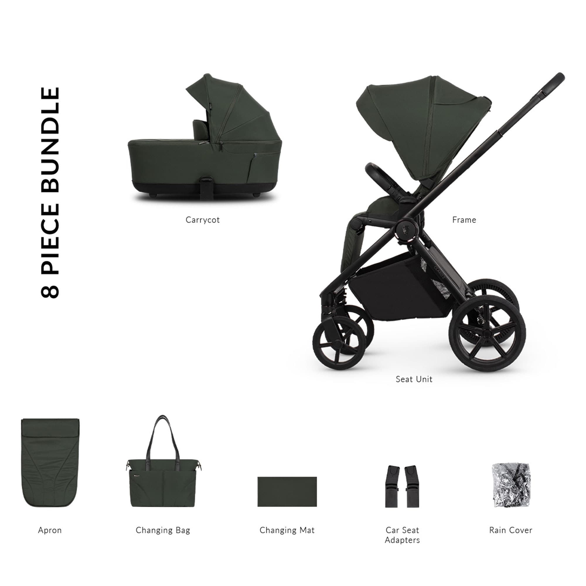 Venicci baby prams Venicci Claro 2 Essential Bundle - Forest 2001410213