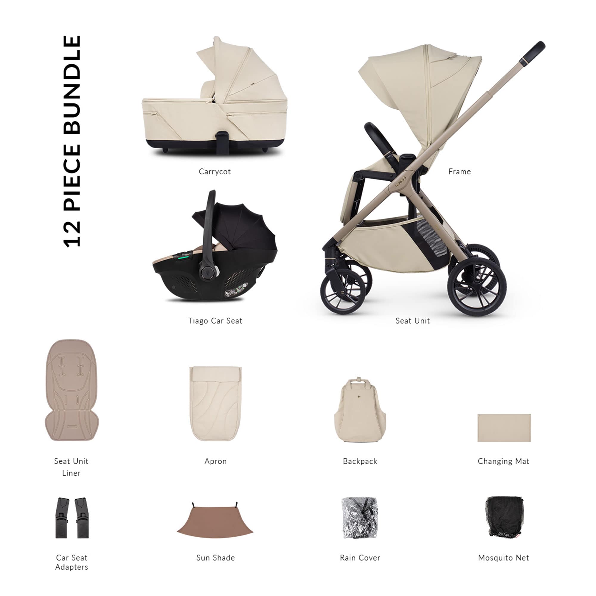 Venicci baby prams Venicci Tila Comfort Bundle - Sabbia 2001320311