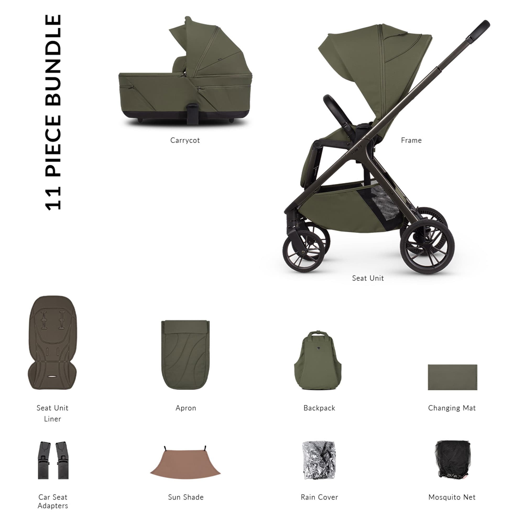 Venicci baby prams Venicci Tila Essential Bundle - Olive