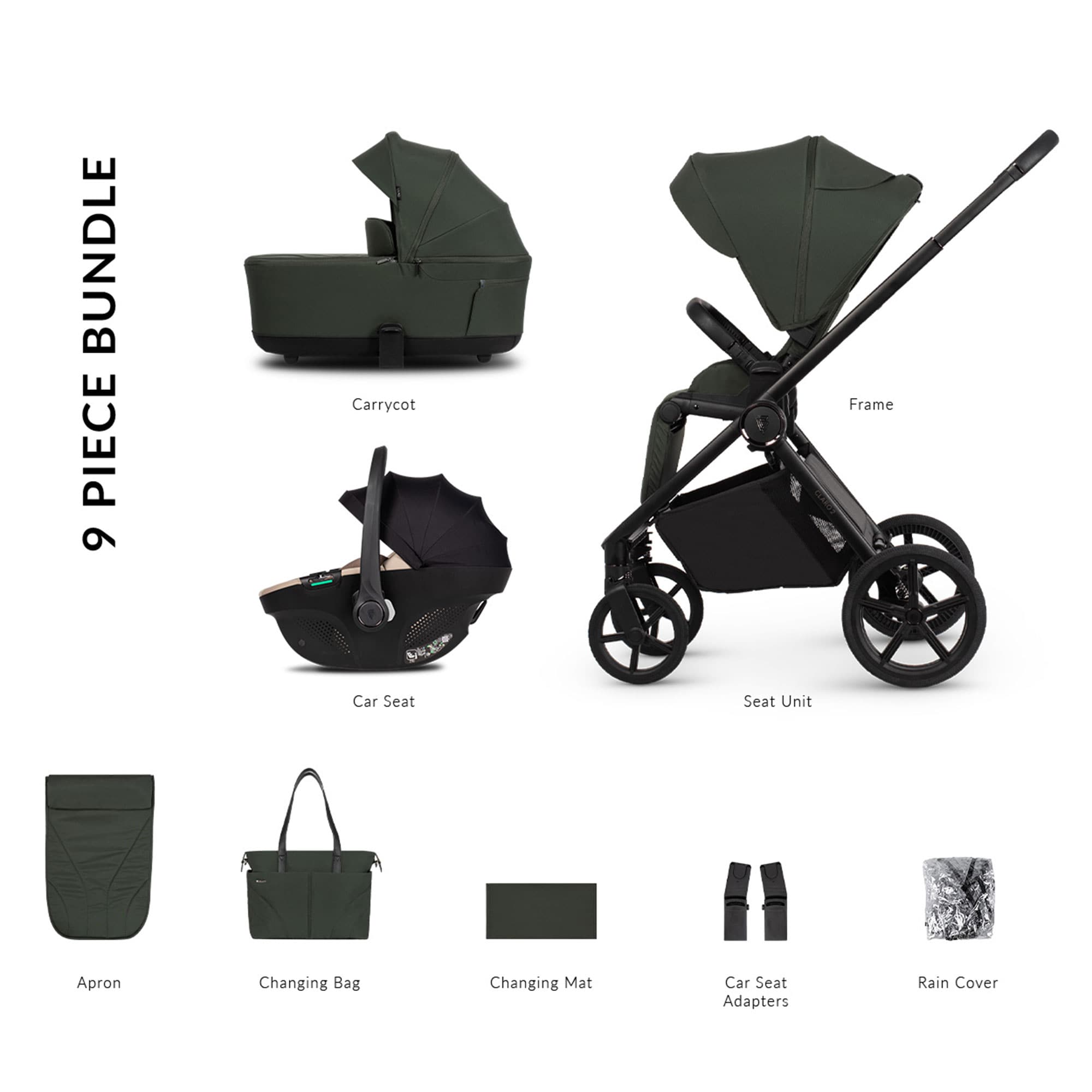 Venicci travel systems Venicci Claro 2 Comfort Bundle - Forest 2001420313