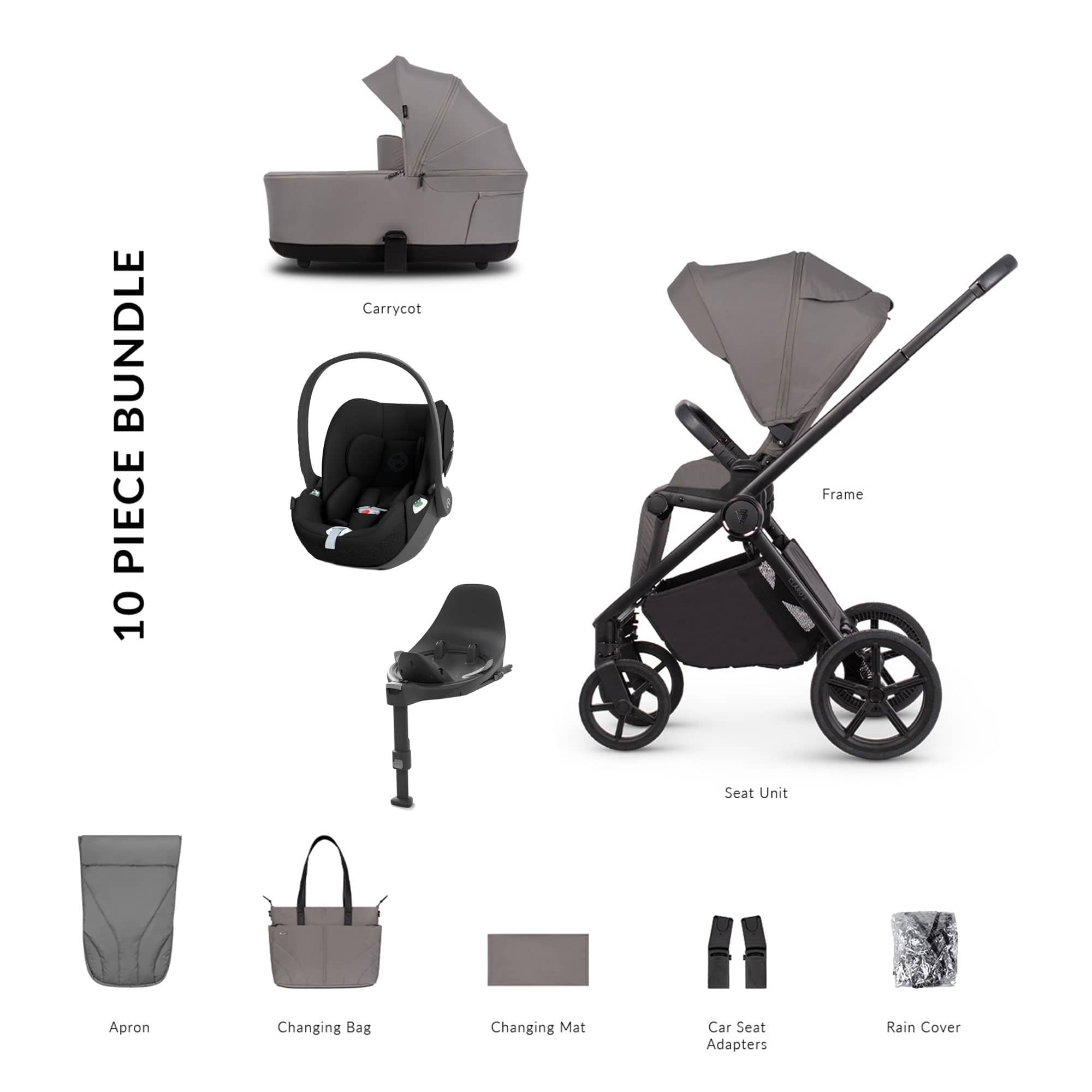 Venicci travel systems Venicci Claro 2 Cybex Luxury Bundle - Fog 22783-FOG