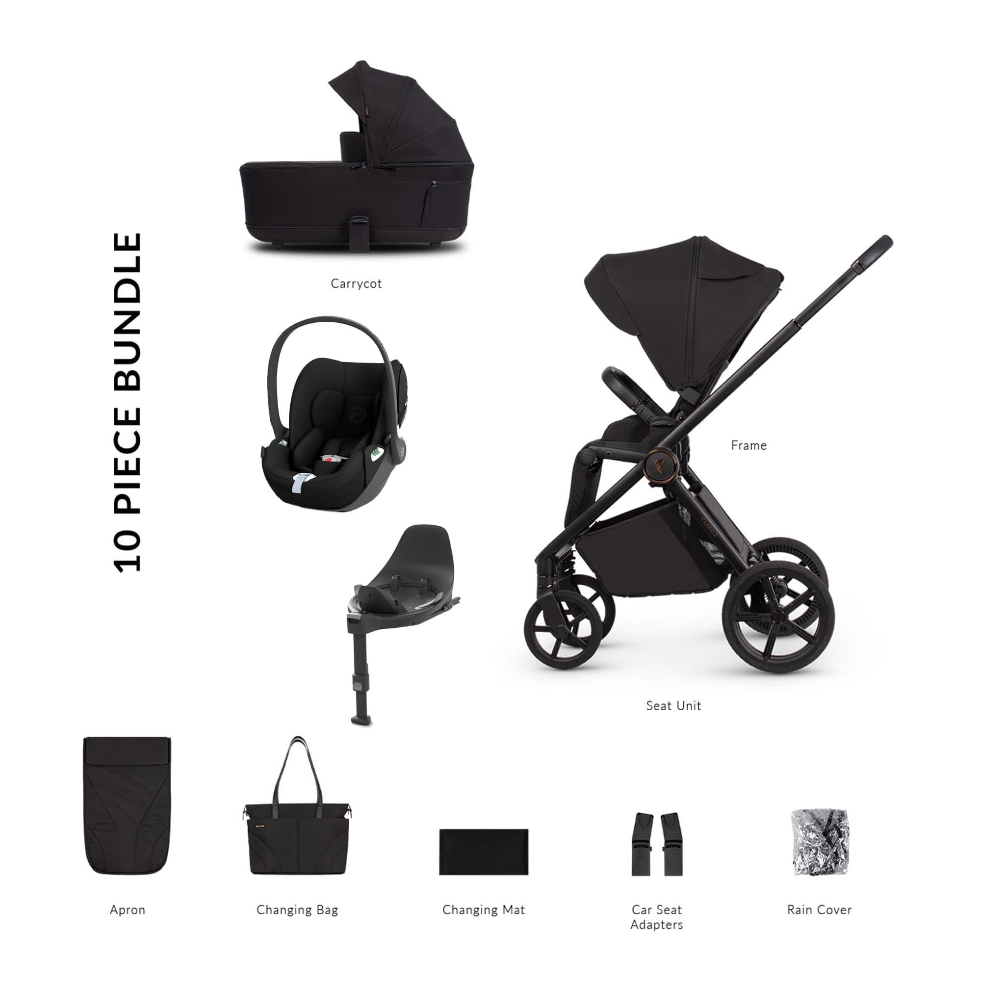 Venicci travel systems Venicci Claro 2 Cybex Luxury Bundle - Noir 22783-NOI