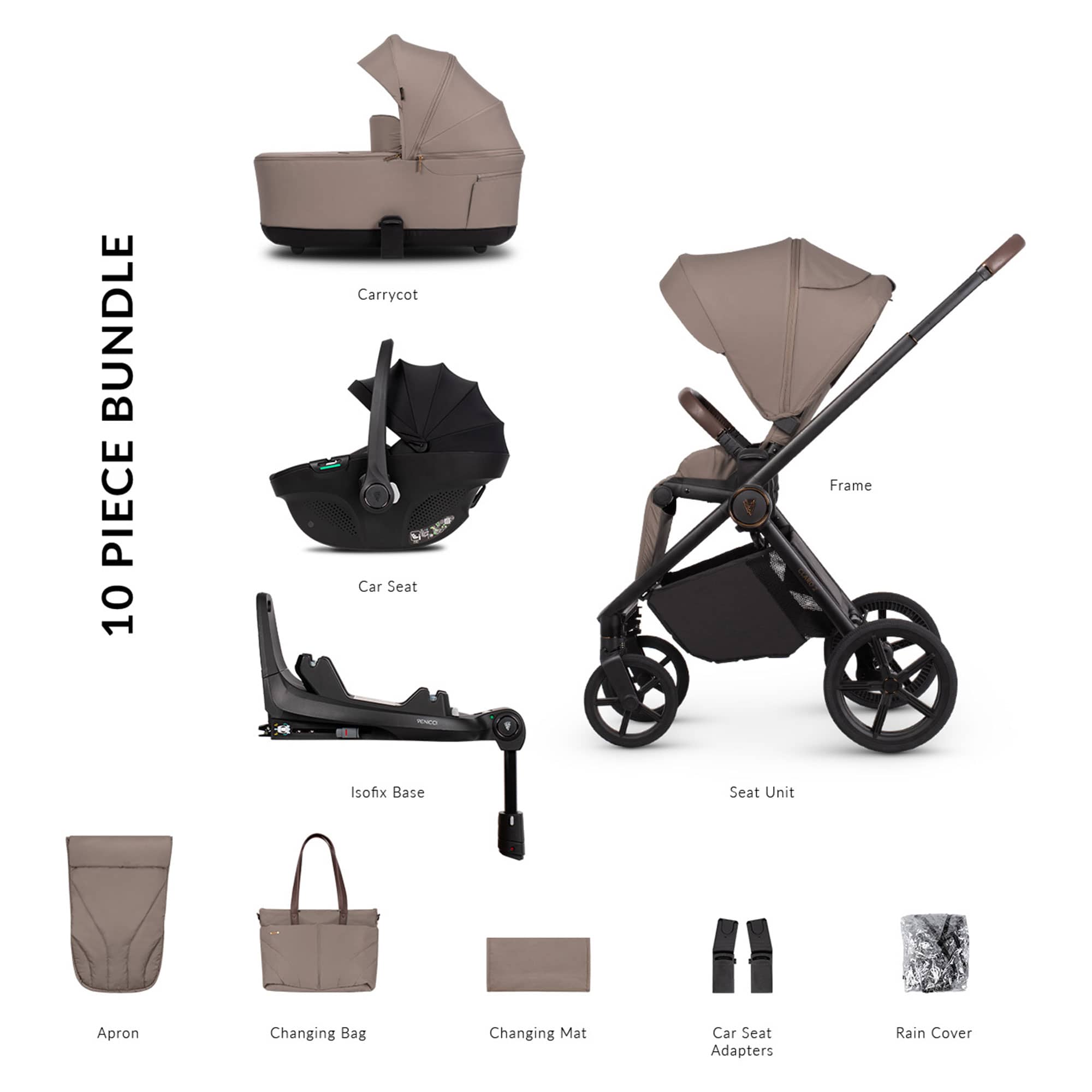 Venicci travel systems Venicci Claro 2 Luxury Bundle - Almond 2001410409