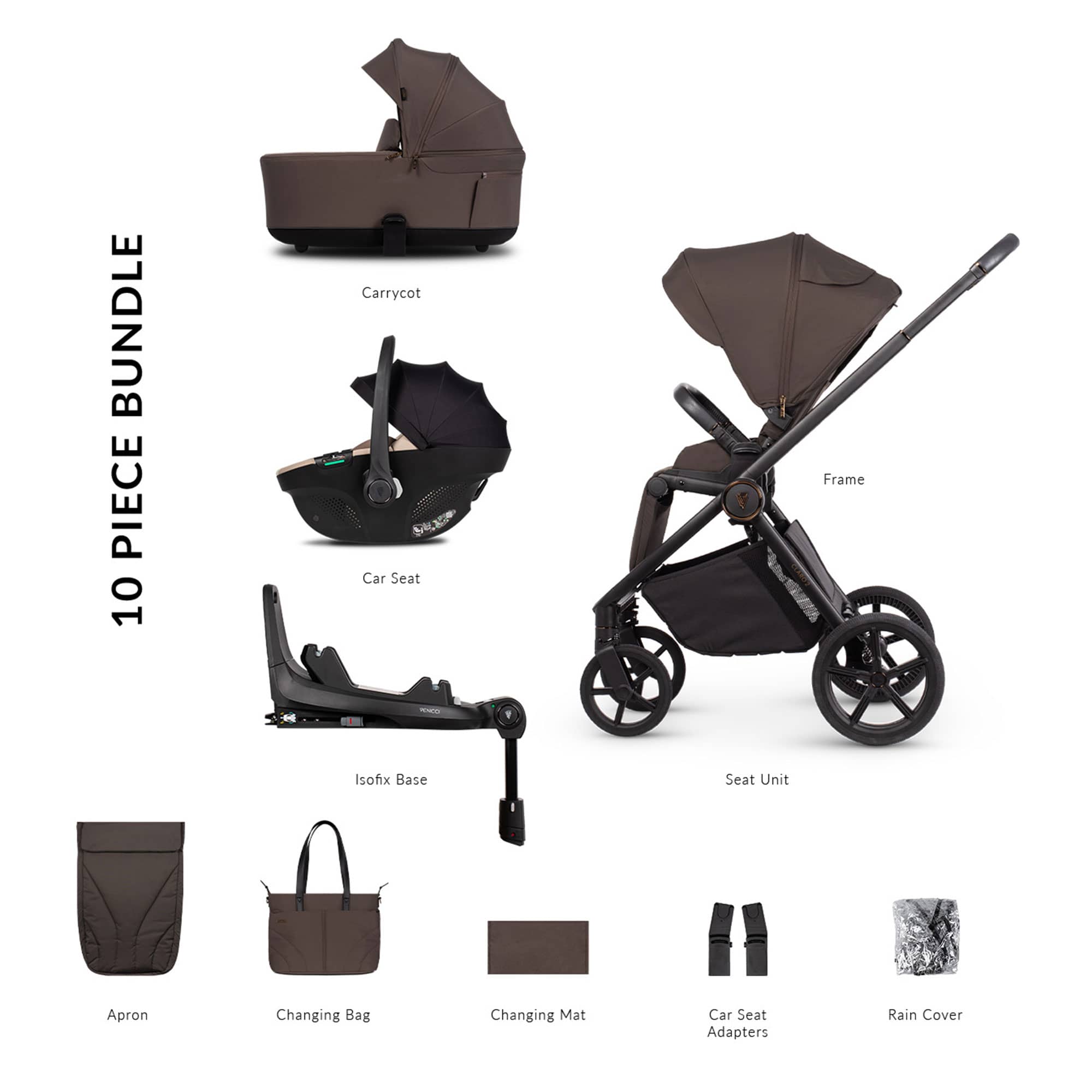 Venicci travel systems Venicci Claro 2 Luxury Bundle - Chocolate 2001420410