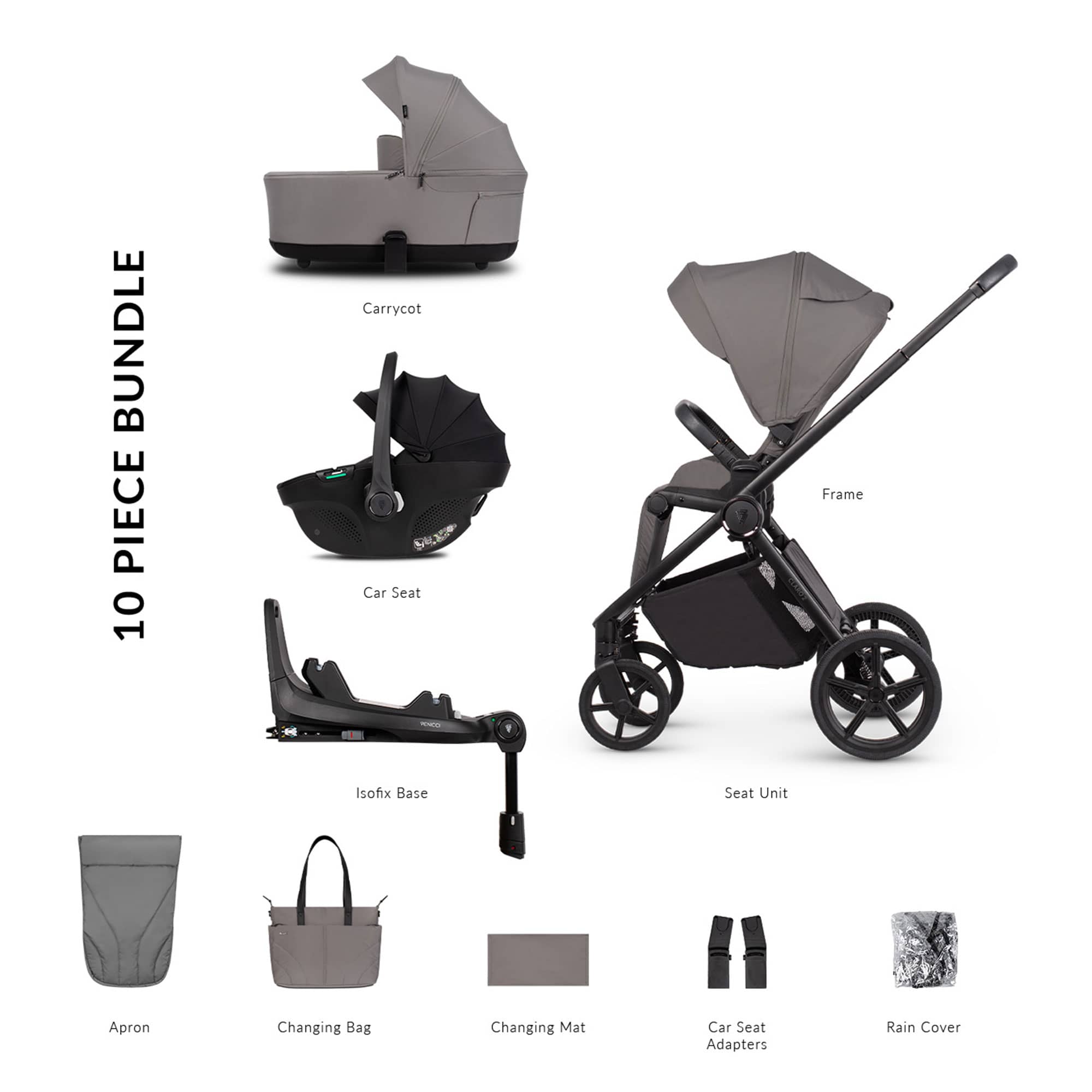 Venicci travel systems Venicci Claro 2 Luxury Bundle - Fog 2001410405