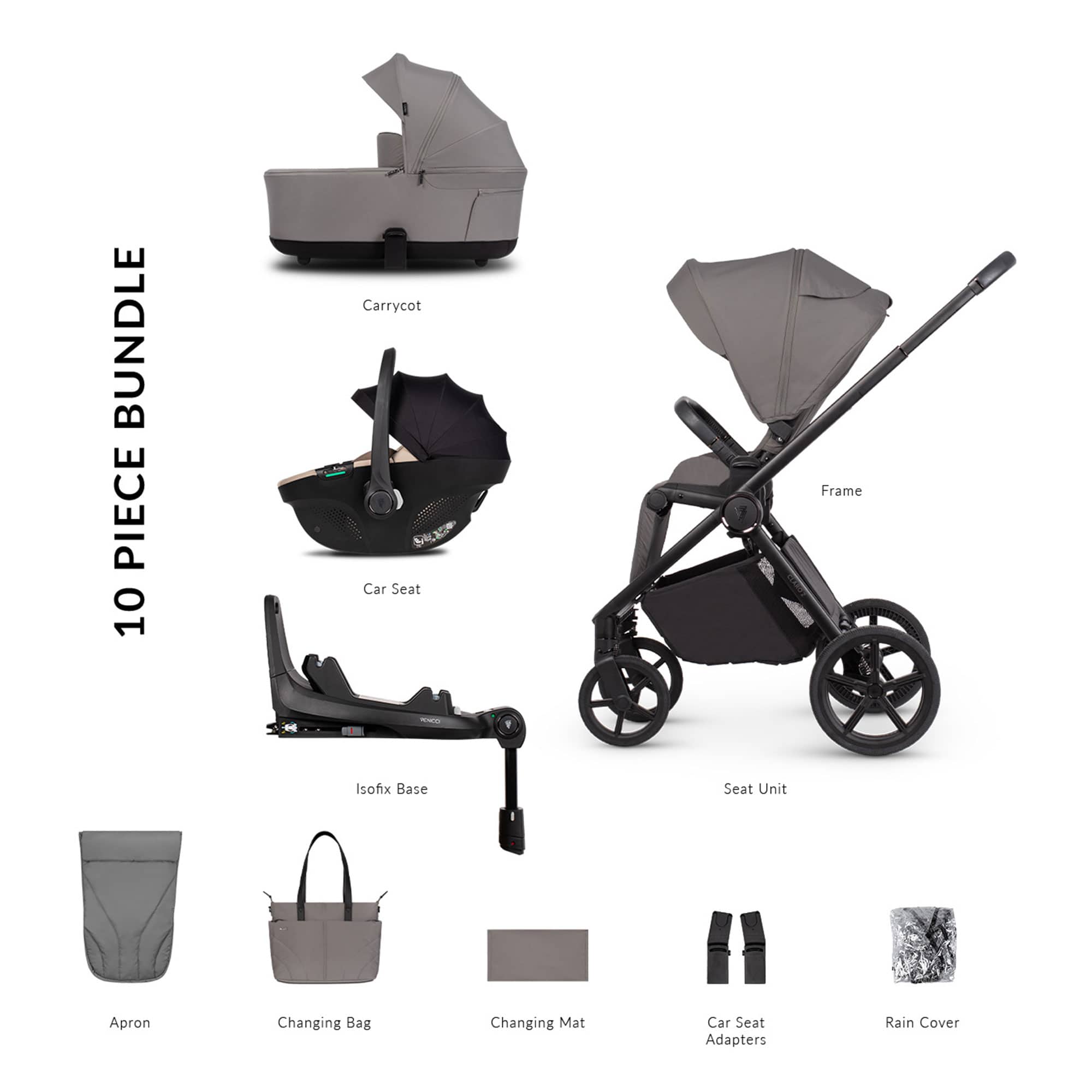 Venicci travel systems Venicci Claro 2 Luxury Bundle - Fog 2001420405
