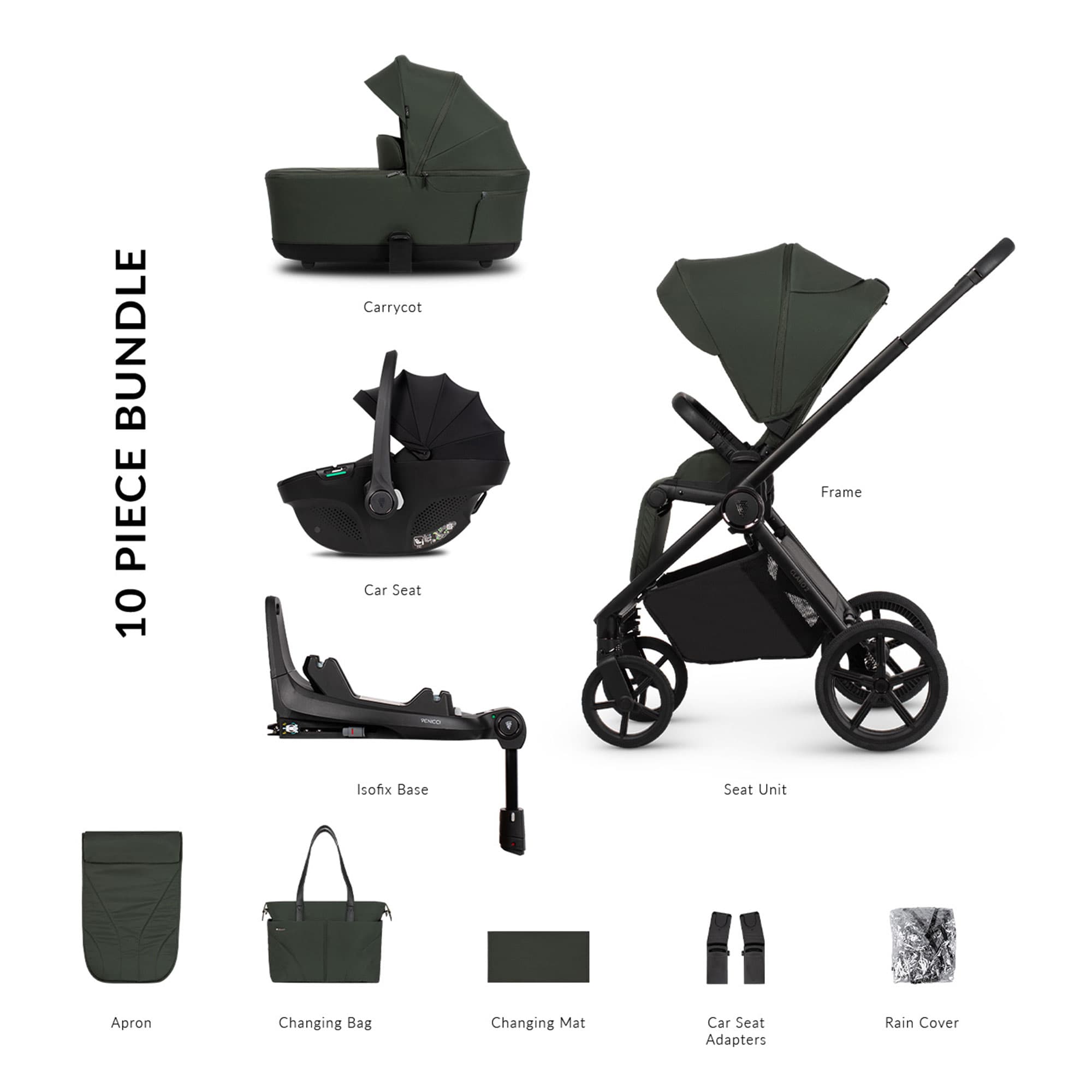 Venicci travel systems Venicci Claro 2 Luxury Bundle - Forest 2001410413