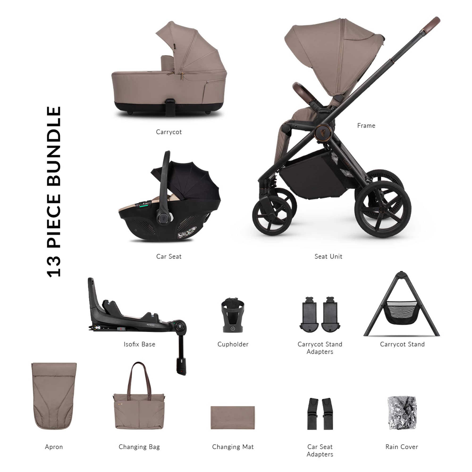 Venicci travel systems Venicci Claro 2 Ultimate Bundle - Almond 2001420509