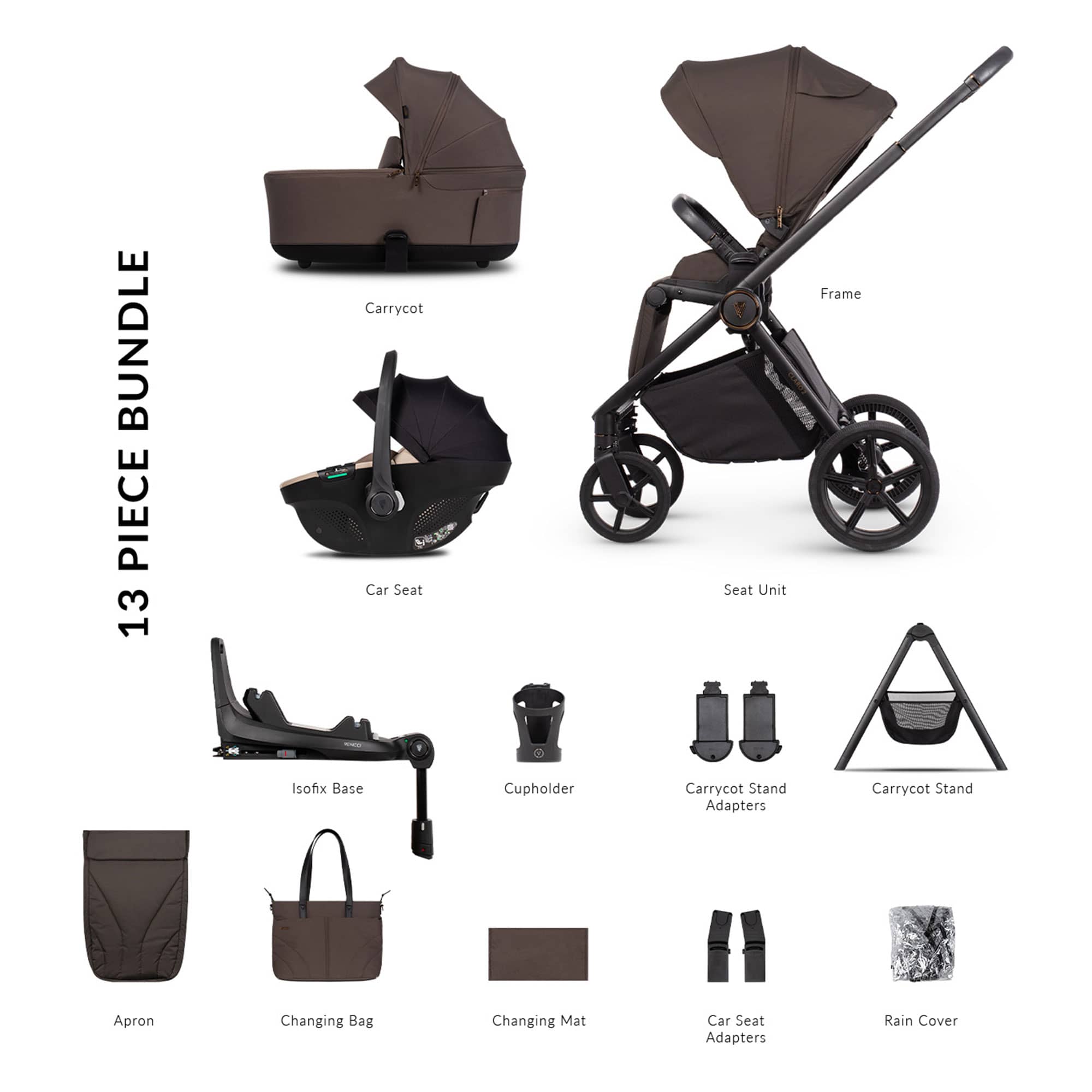 Venicci travel systems Venicci Claro 2 Ultimate Bundle - Chocolate 2001420510