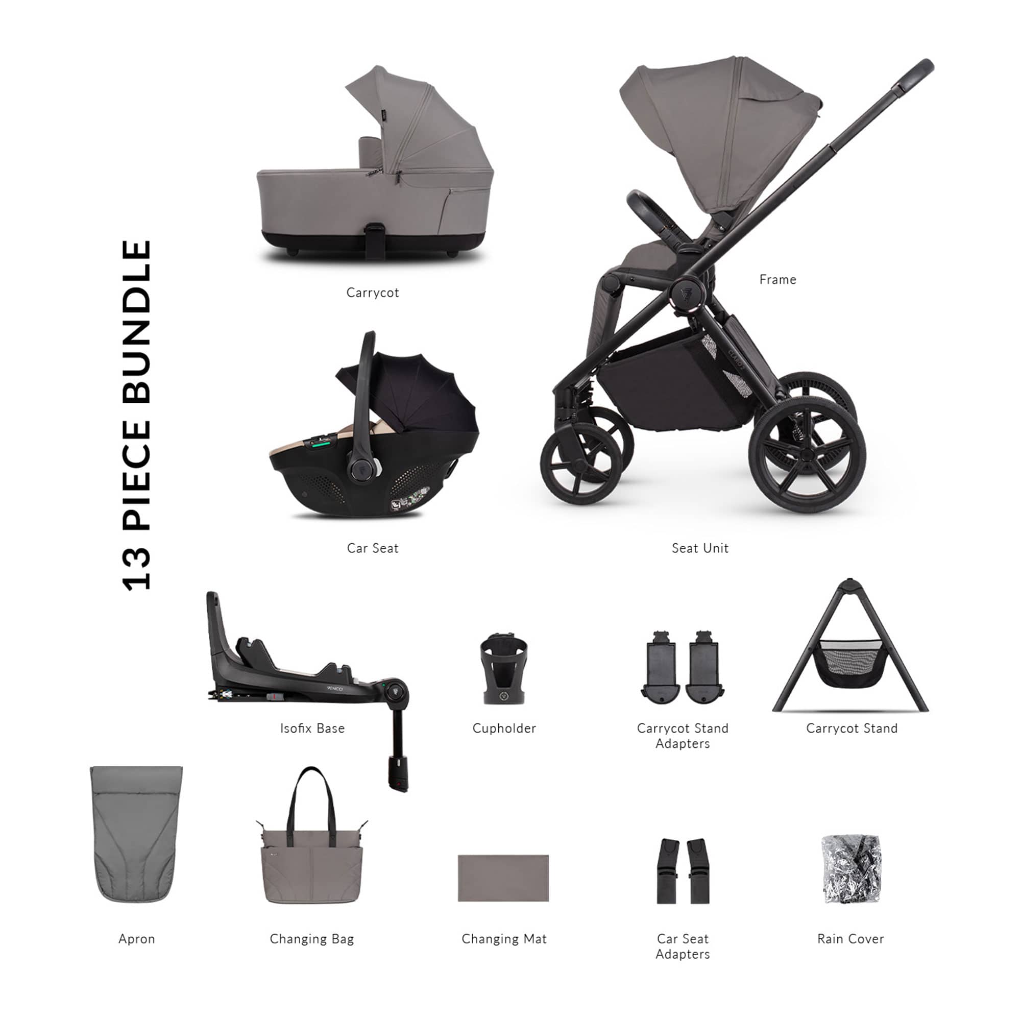 Venicci travel systems Venicci Claro 2 Ultimate Bundle - Fog 2001420505