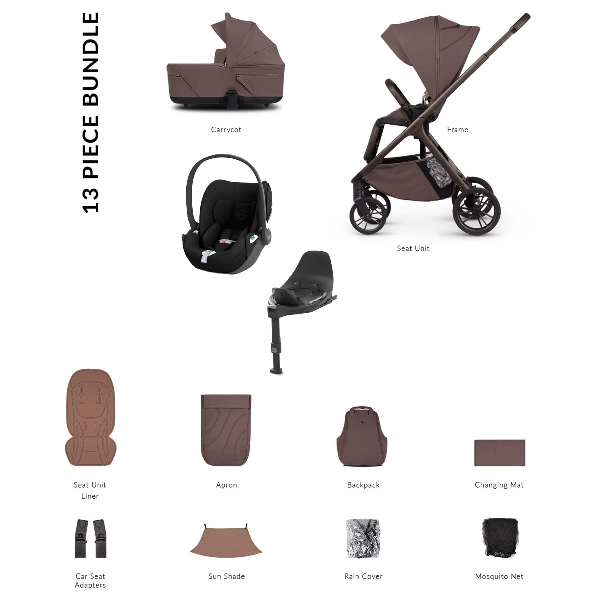 Venicci Travel Systems Venicci Tila Cybex Luxury Bundle - Noce 22775-NOI
