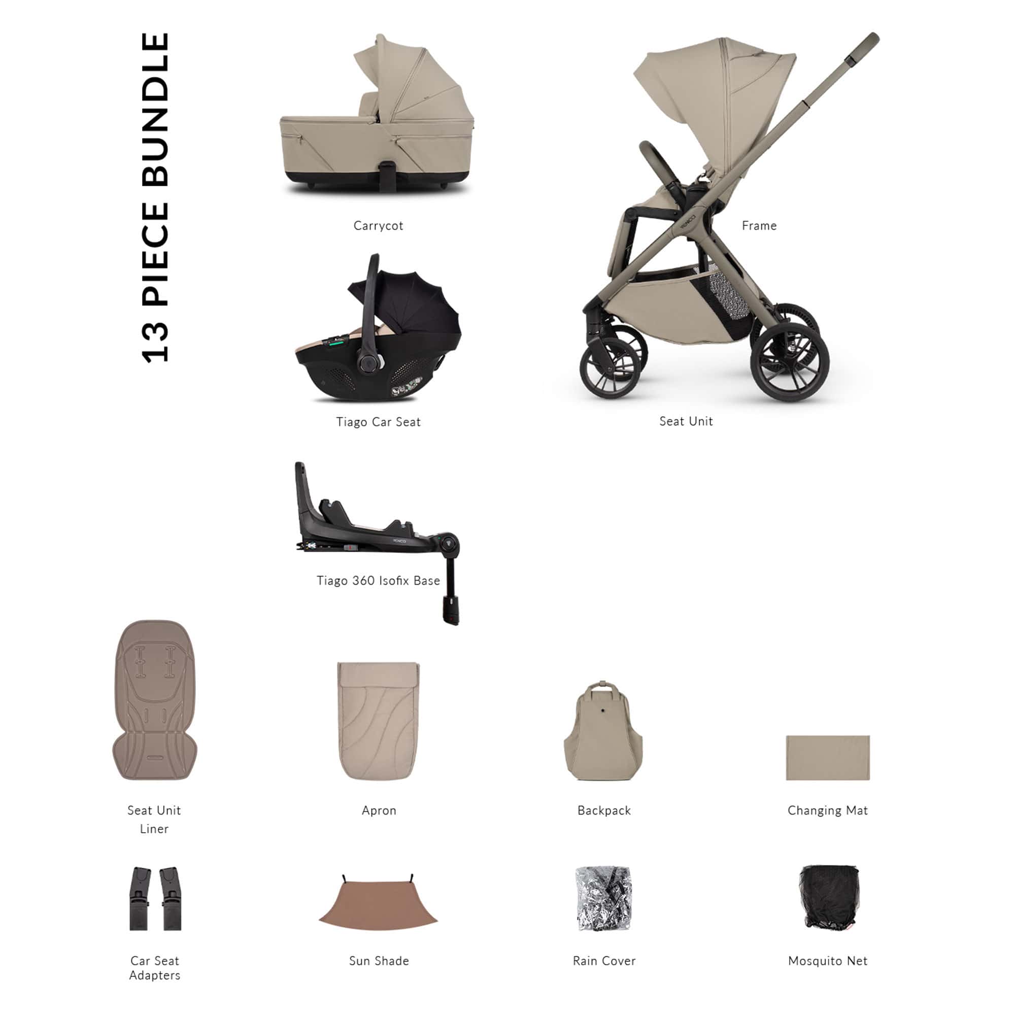 Venicci Travel Systems Venicci Tila Luxury Bundle - Latte 2001320412