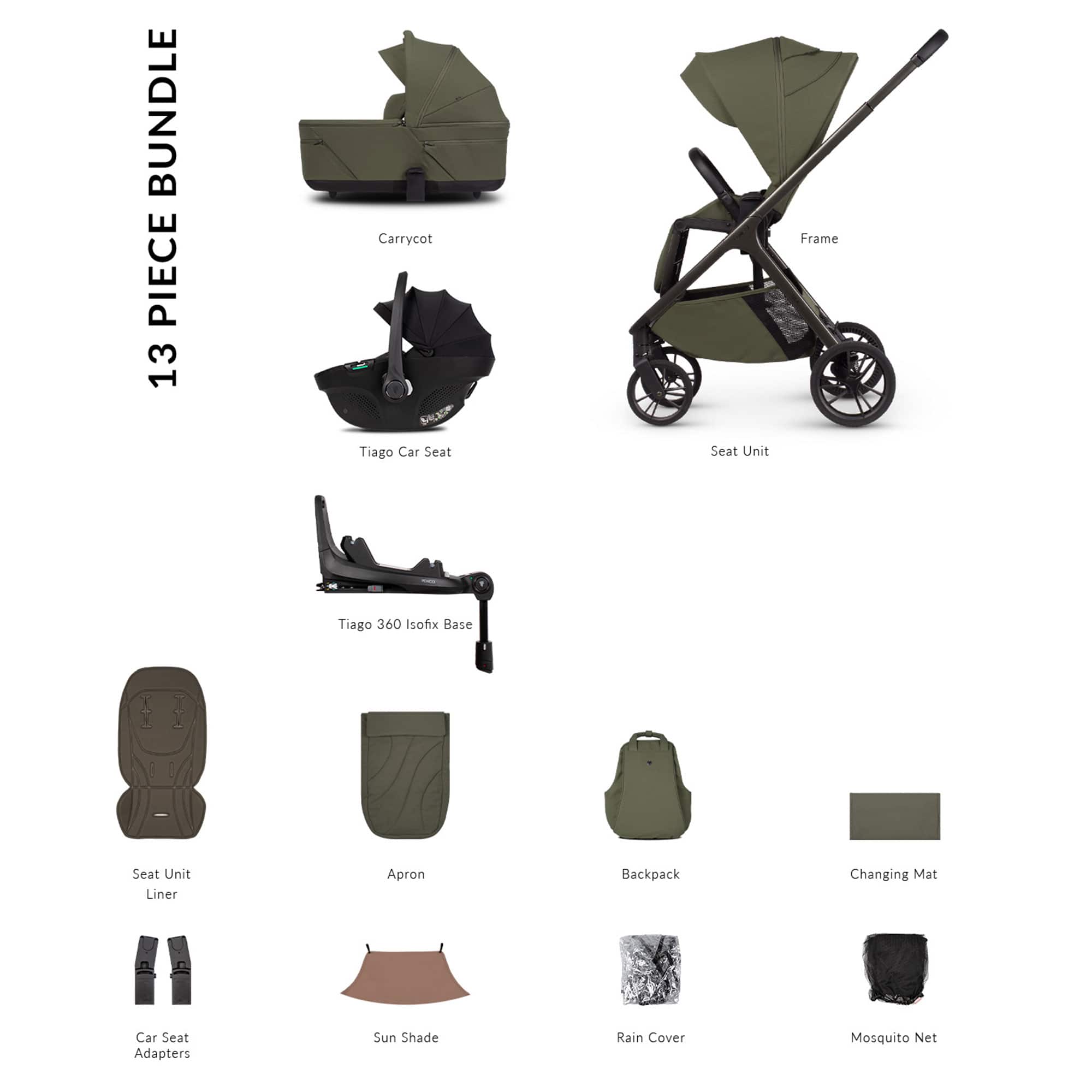 Venicci Travel Systems Venicci Tila Luxury Bundle - Olive 2001310413