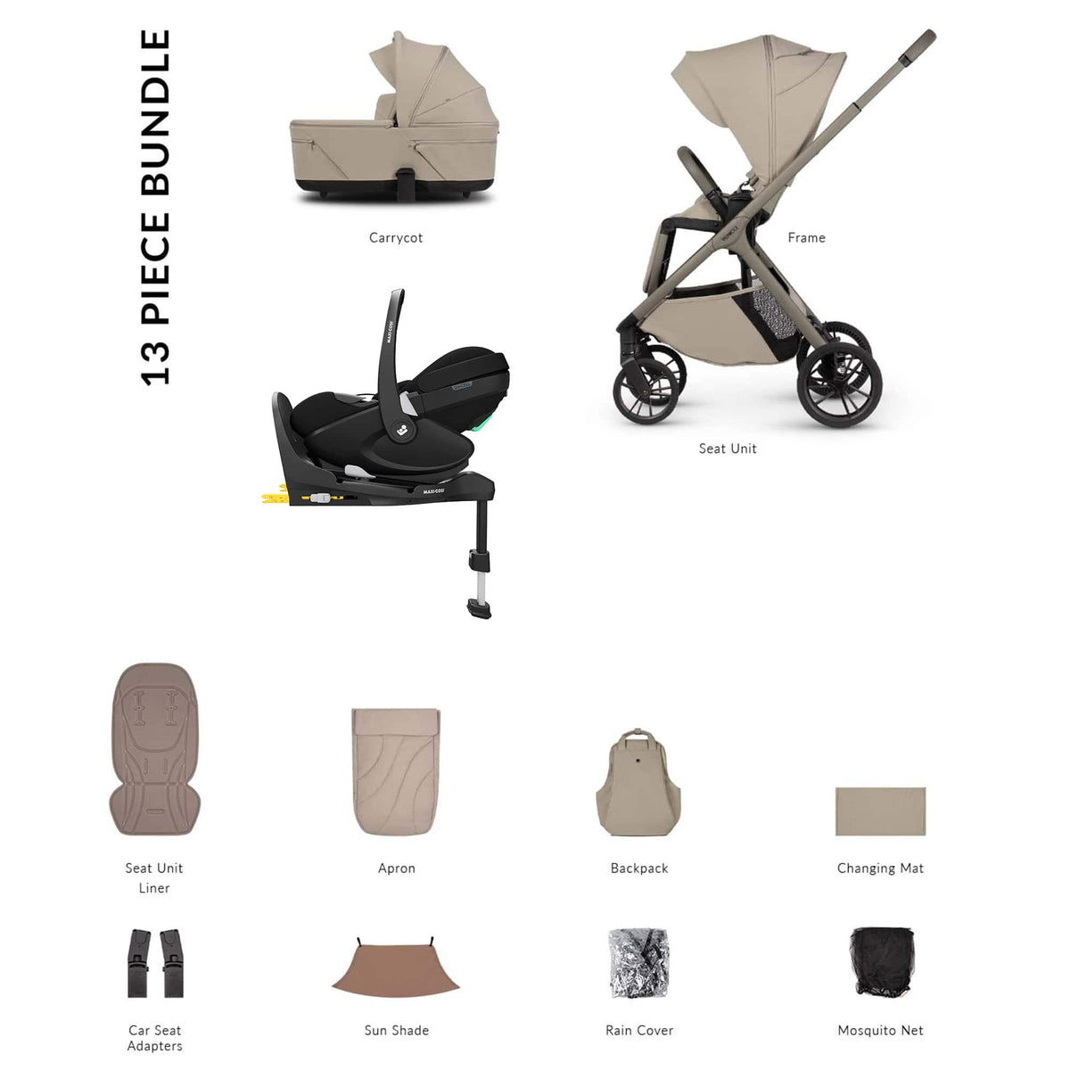 Venicci Travel Systems Venicci Tila Maxi-Cosi Luxury Bundle - Latte 22779-LAT-1