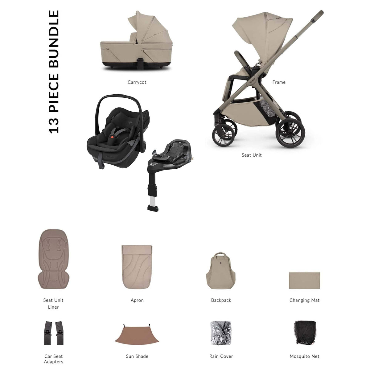 Venicci Travel Systems Venicci Tila Maxi-Cosi Luxury Bundle - Latte 22779-LAT-2