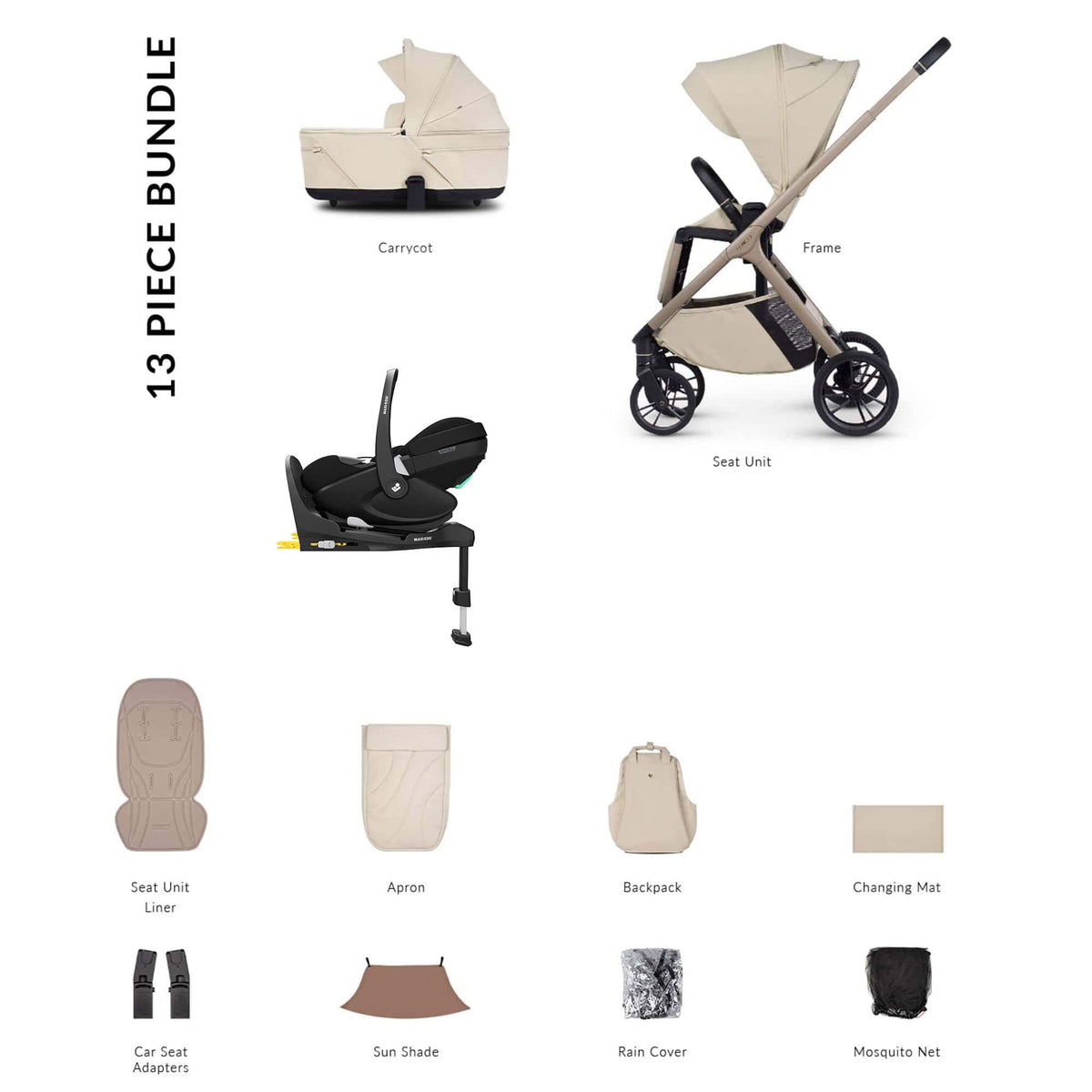 Venicci Travel Systems Venicci Tila Maxi-Cosi Luxury Bundle - Sabbia 22779-SAB-1